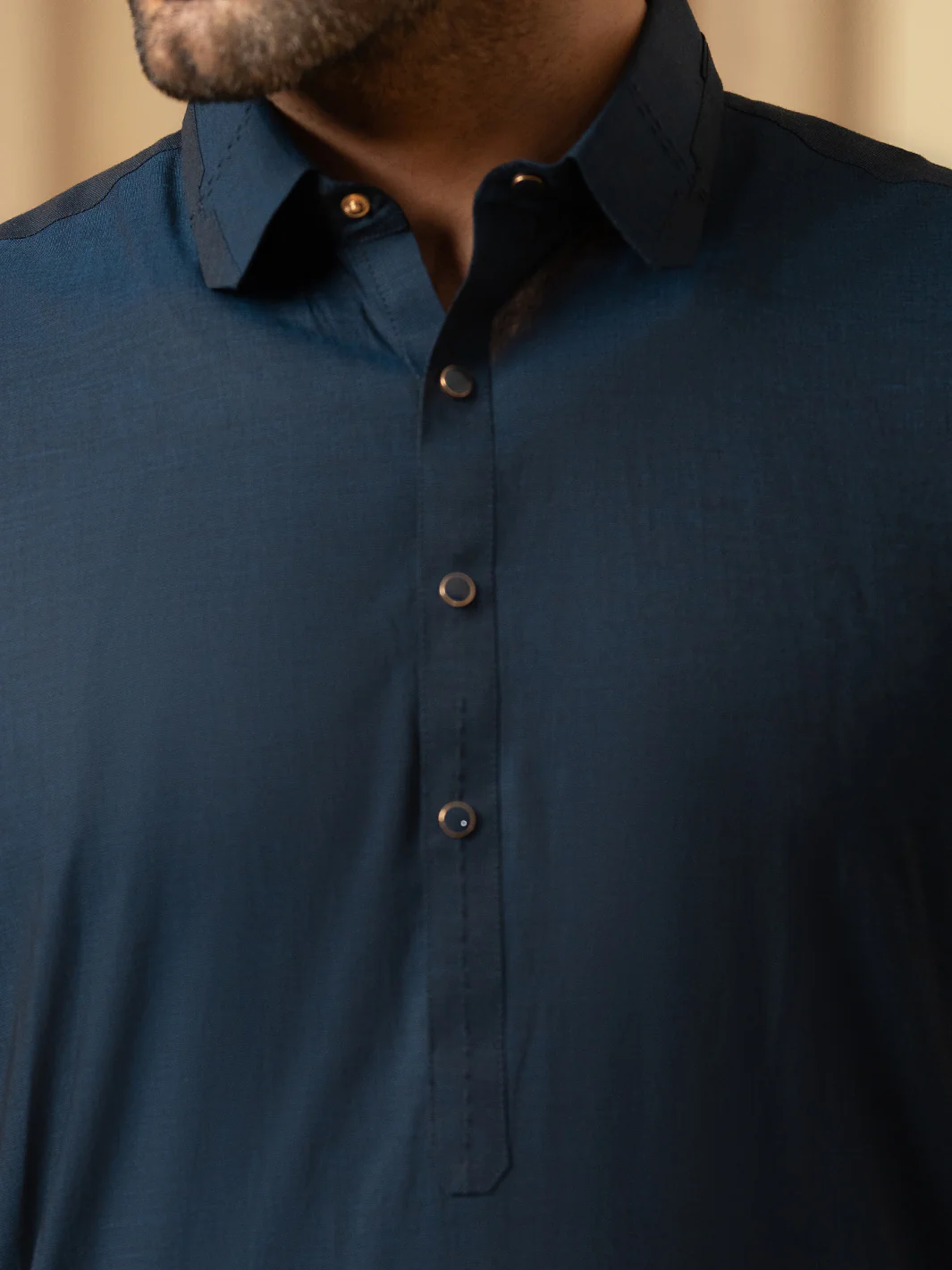 Dark Blue Cotton Kameez Shalwar - ALWA-KS-596 - Image 4