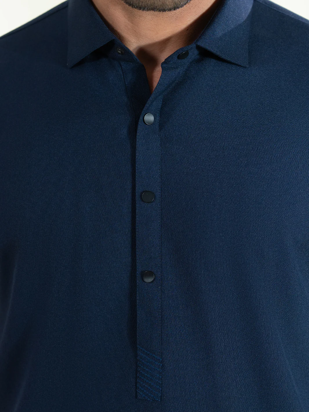 Midnight Blue Cotton Kameez Shalwar - ALWA-KS-607 - Image 5