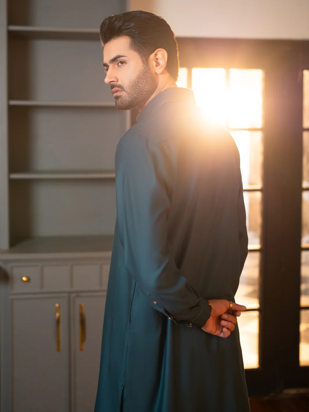 Teal Cut & Sew Kameez Shalwar - ALWA-KS-635A - Image 6