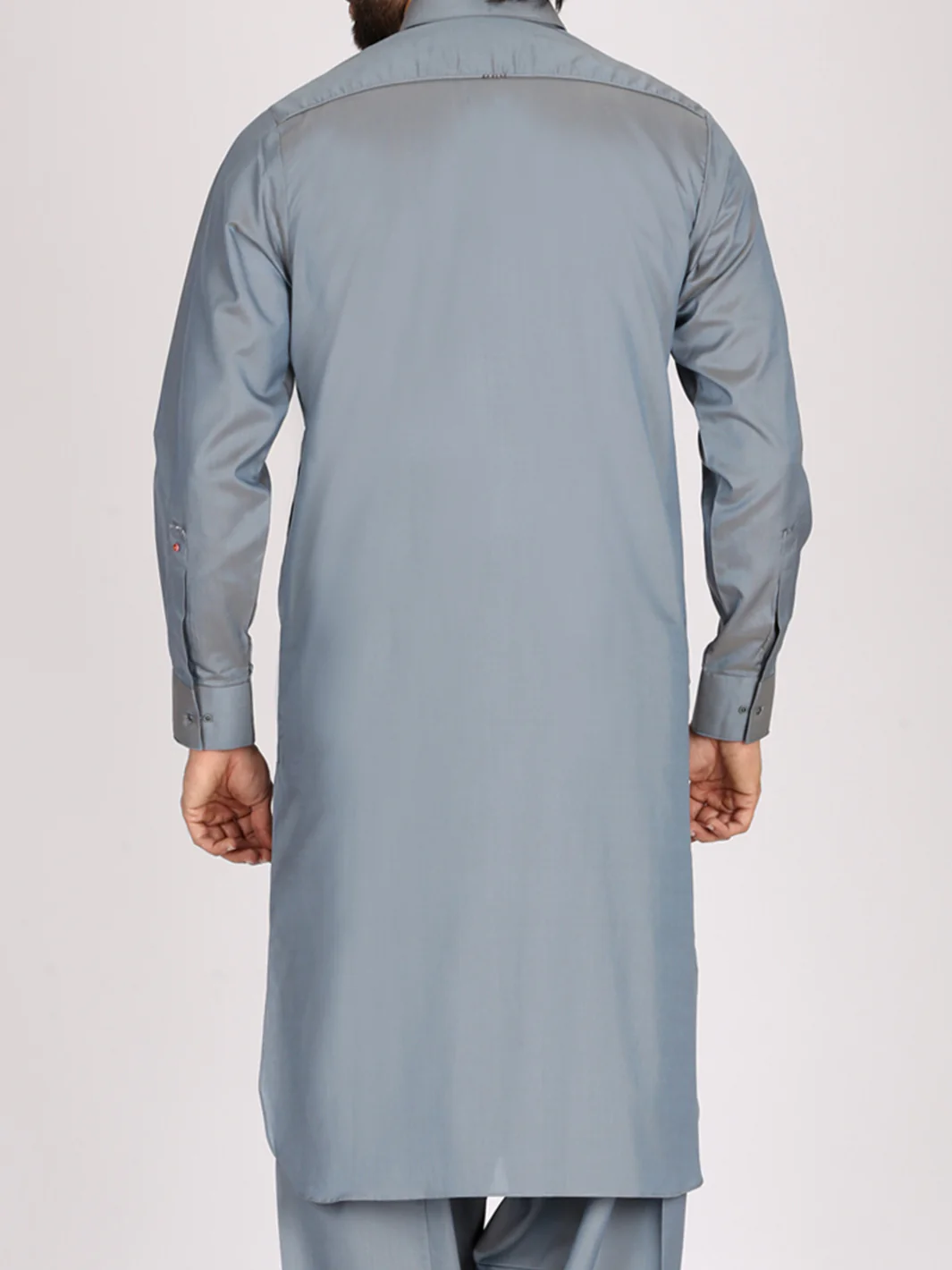 Ash Blue Cotton Kameez Shalwar - ALWA-KS-138 - Image 3