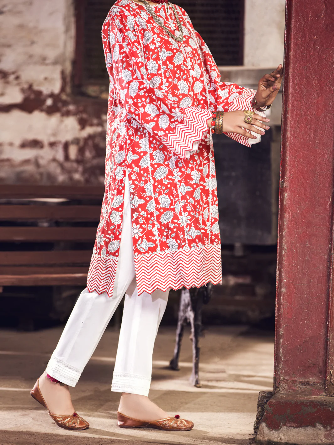 Red Cambric 2Pc Unstitched - AWP-2PS-367 - Image 2