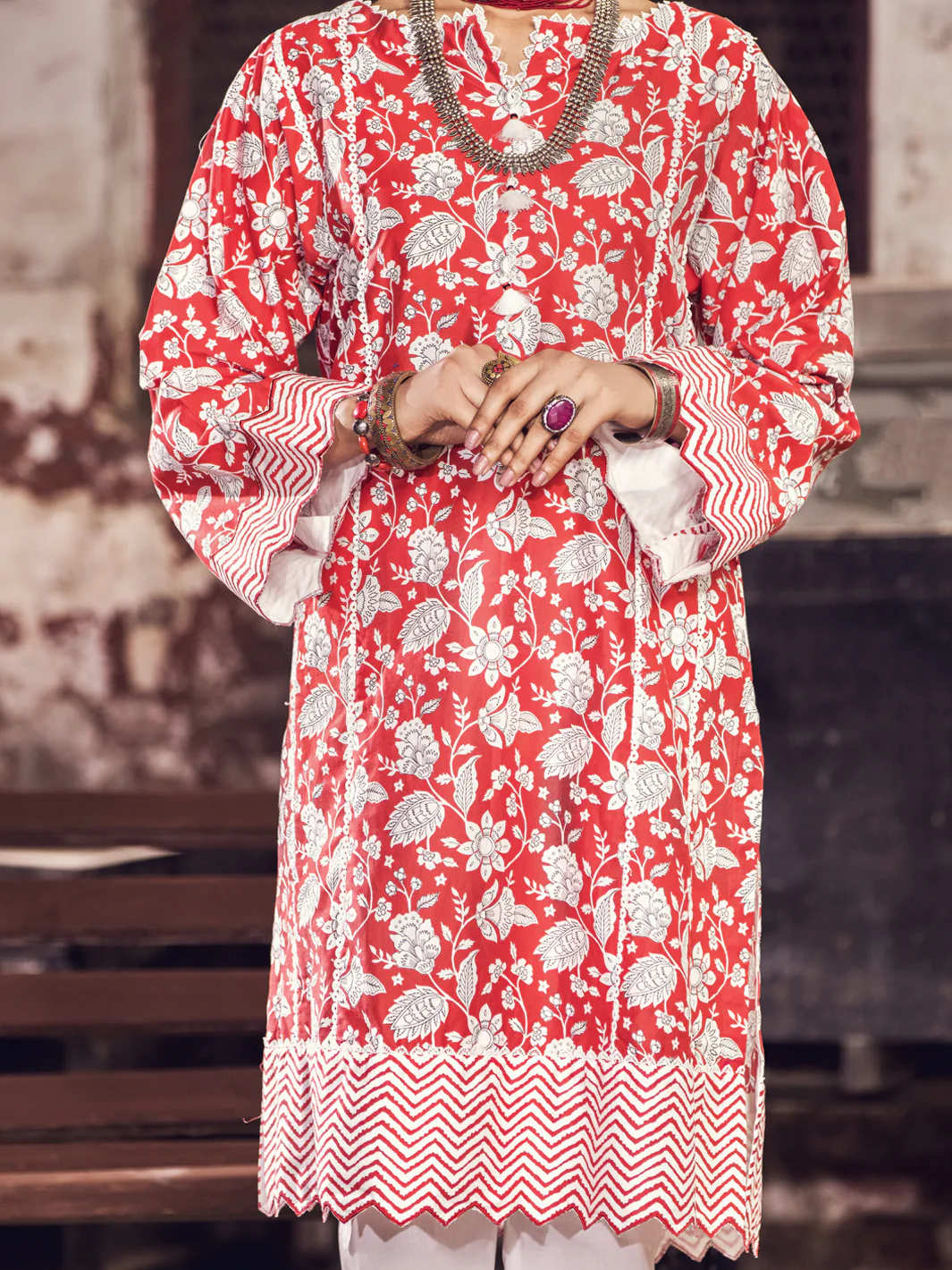 Red Cambric 2Pc Unstitched - AWP-2PS-367 - Image 3