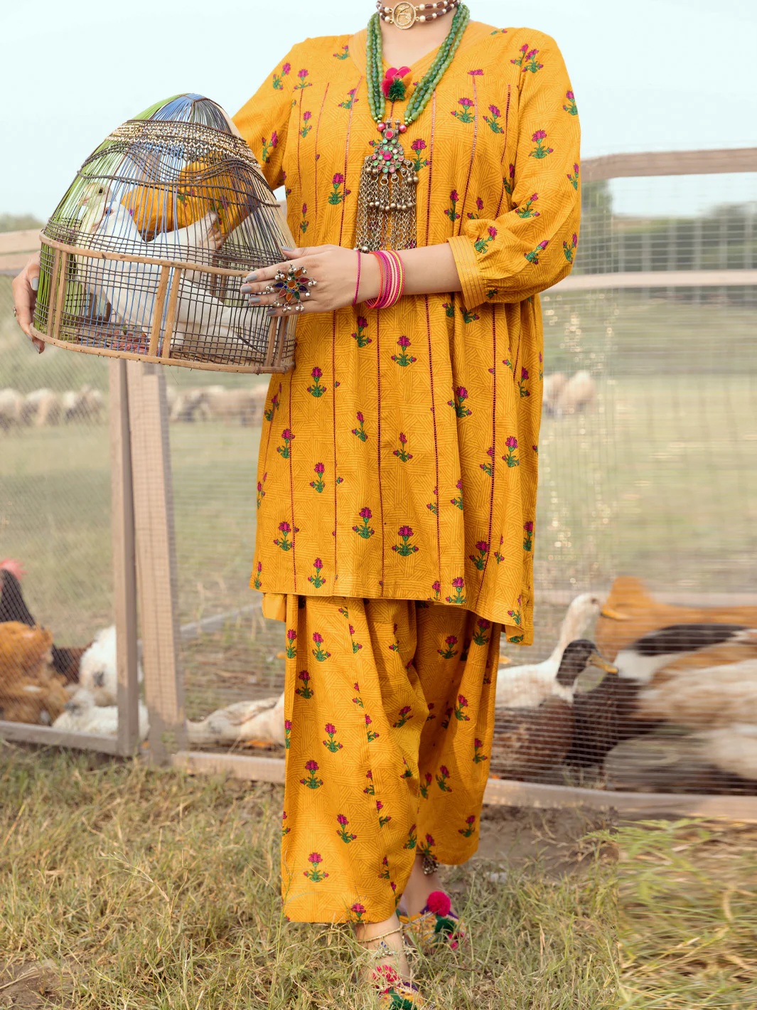 Mustard Cambric Unstitched 2Pc - AWP-2PS-529