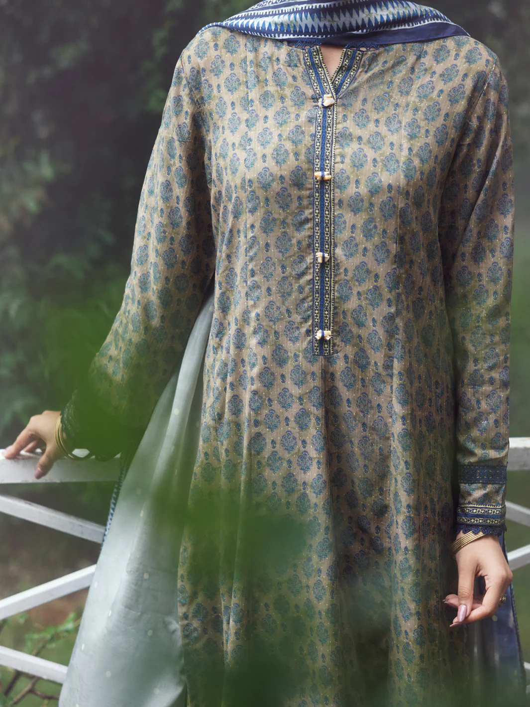 Sage Green Viscose Silk 2Pc Unstitched - AWP-2PS-LKD-838 - Image 3