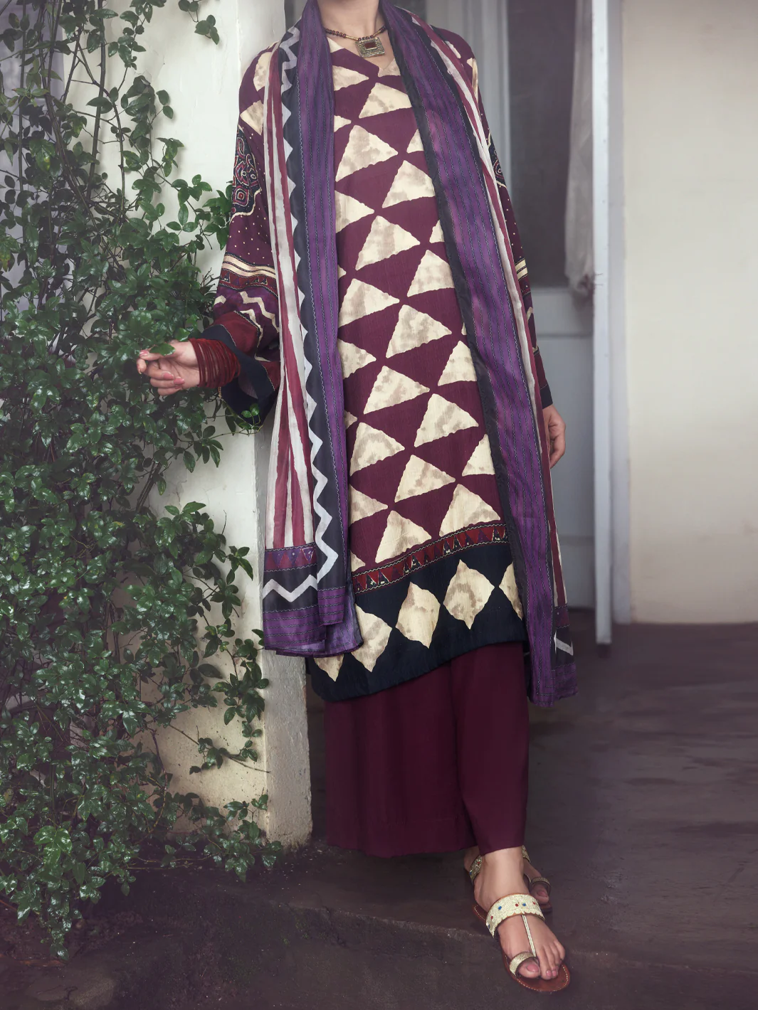 Plum Viscose Silk 2Pc Unstitched - AWP-2PS-LKD-839 - Image 2