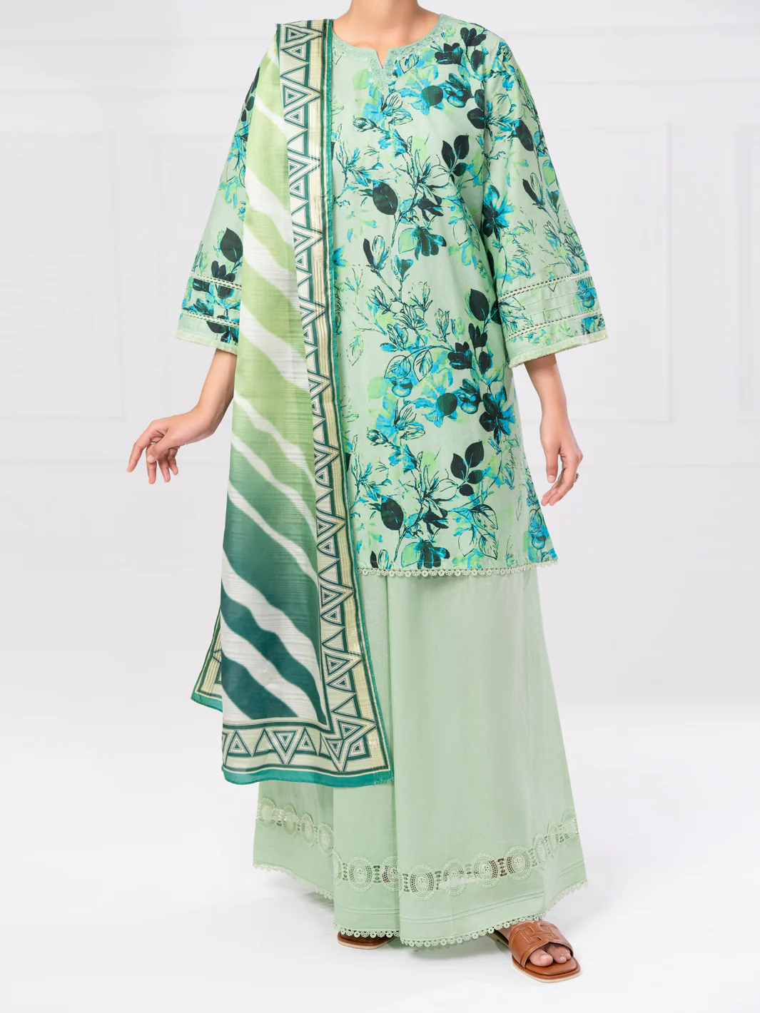 Light Green Cambric 2Pc Unstitched - AWP-2PS-LKD-UN-901 - Image 3