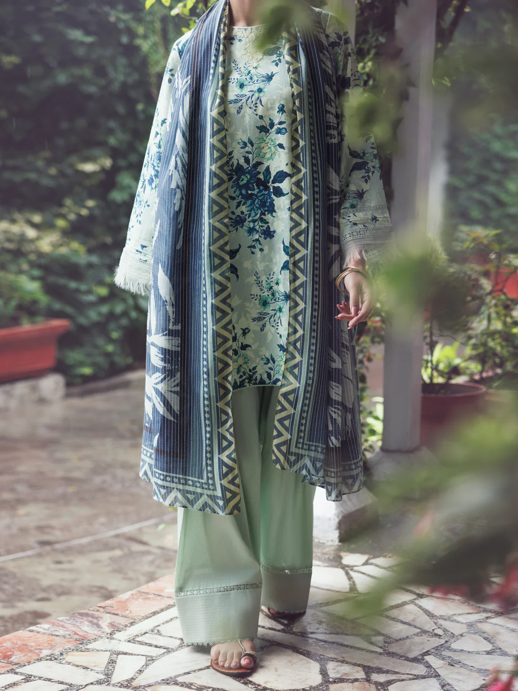 Teal Cambric 2Pc Unstitched - AWP-2PS-LKD-UN-904 - Image 2