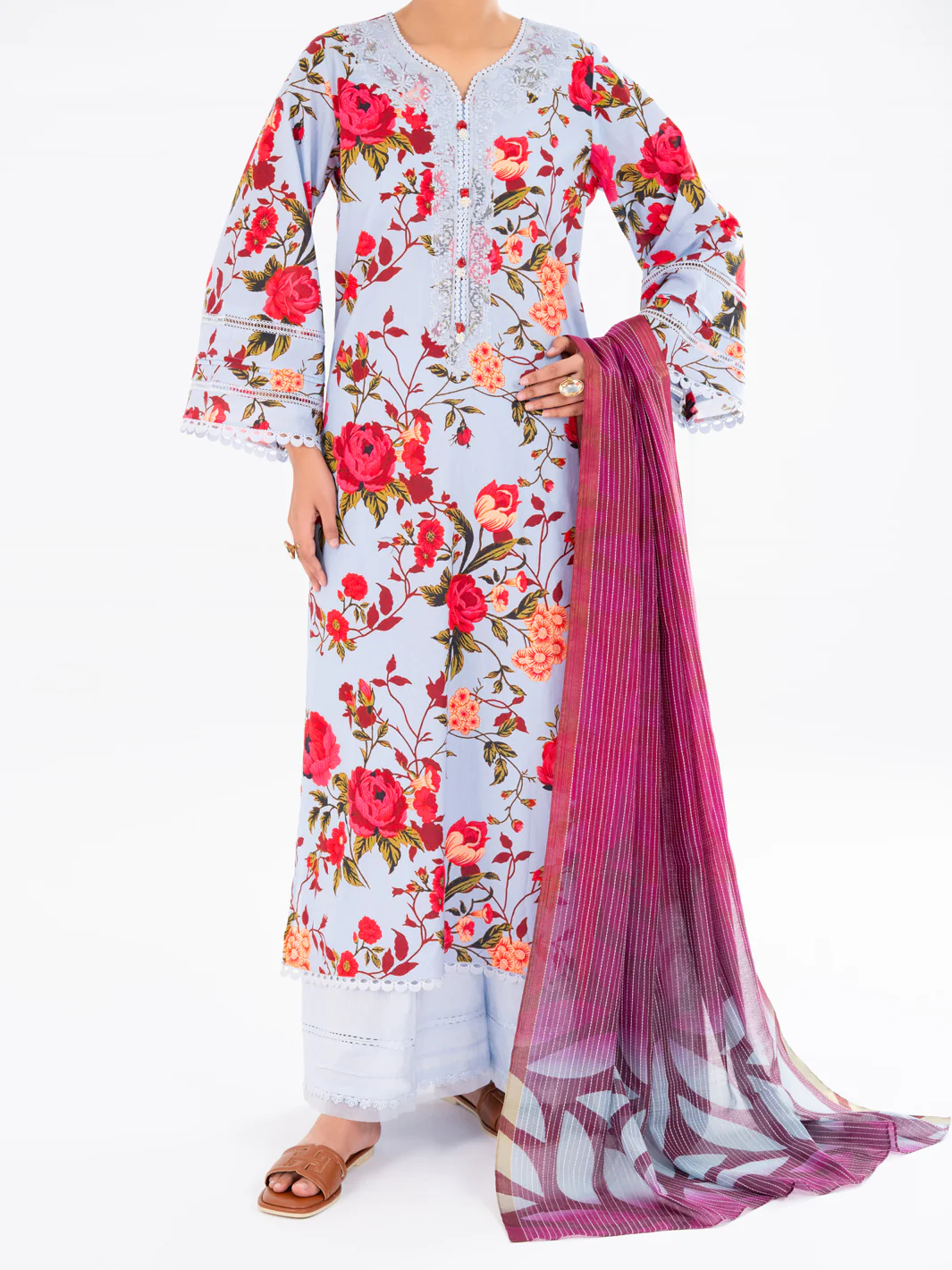 Multicolor Cambric 2Pc Unstitched - AWP-2PS-LKD-UN-905 - Image 4