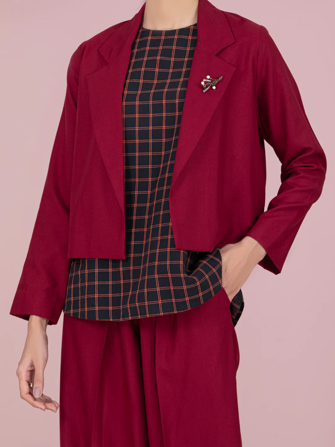 Maroon Rayon 2Pc Stitched - AWP-2PS-LKS-461 - Image 3