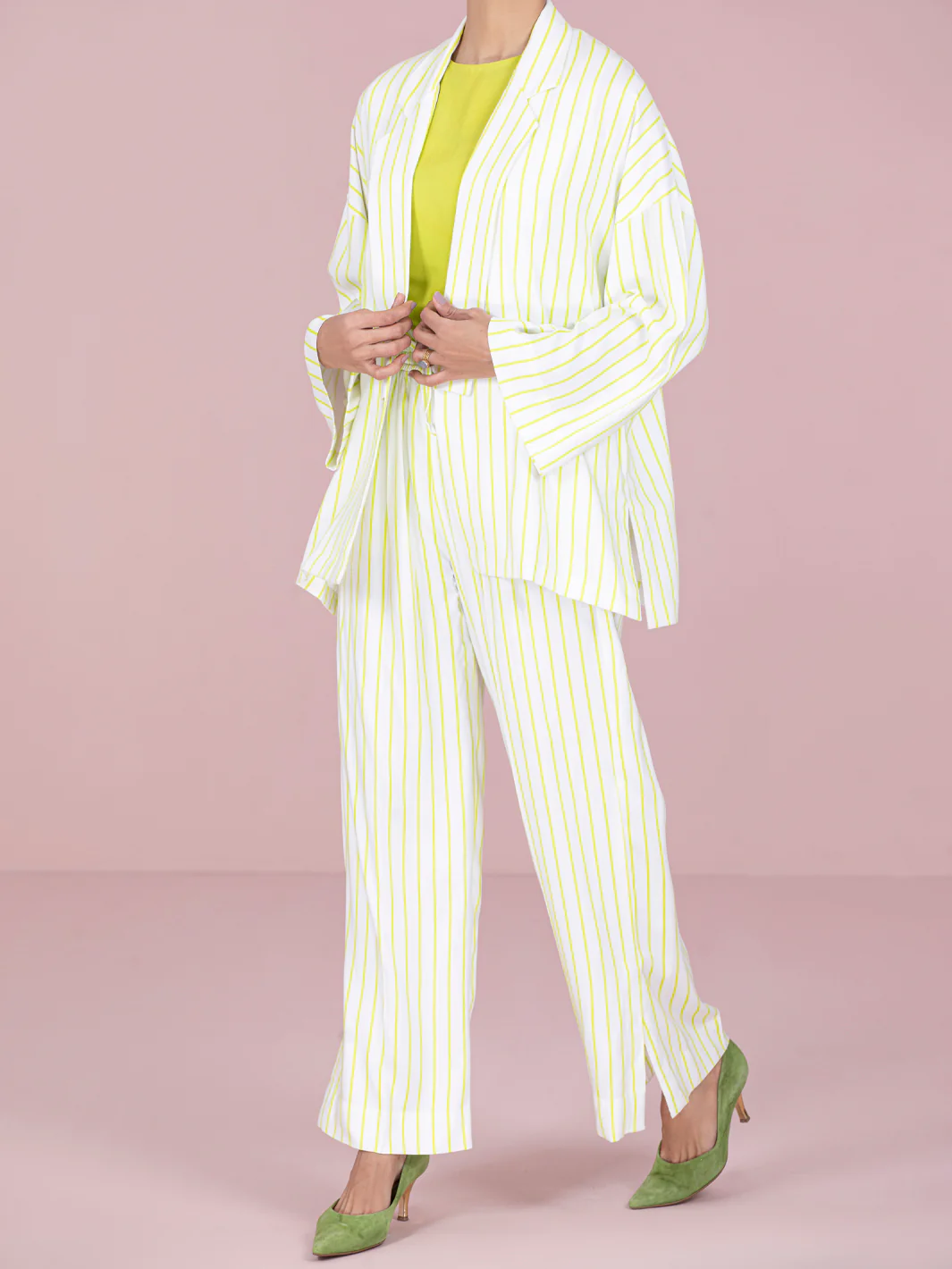 Lemon Viscose 2Pc Stitched - AWP-2PS-LKS-466 - Image 2