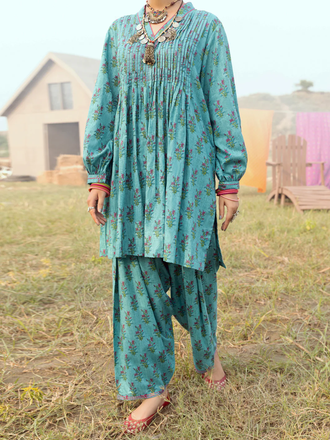 Sea Green Cambric 2Pc  Stitched - AWP-2PS-LKS-524