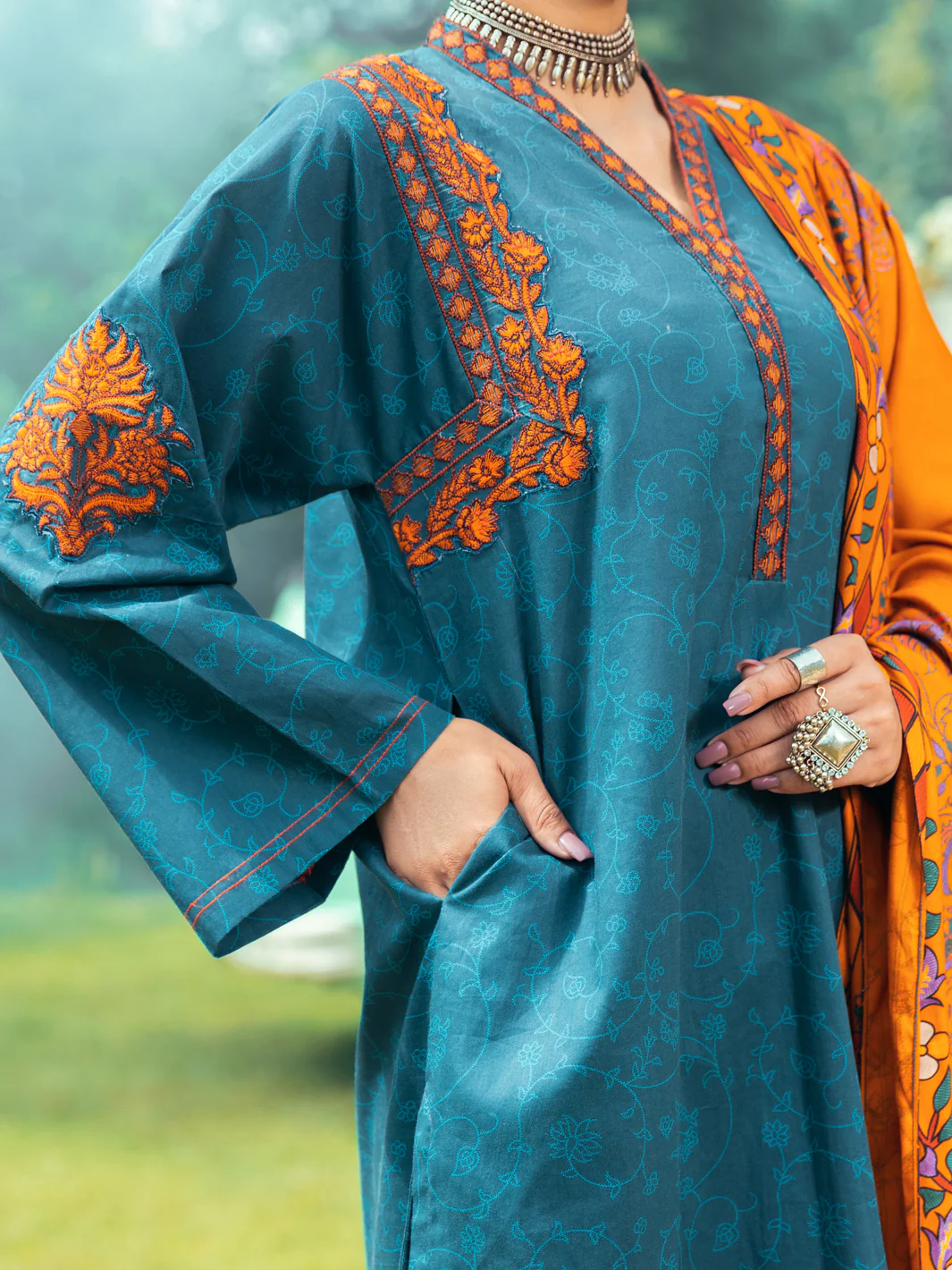 Green Cambric Co-Ord Set - AWP-2PS-LKS-624 - Image 3
