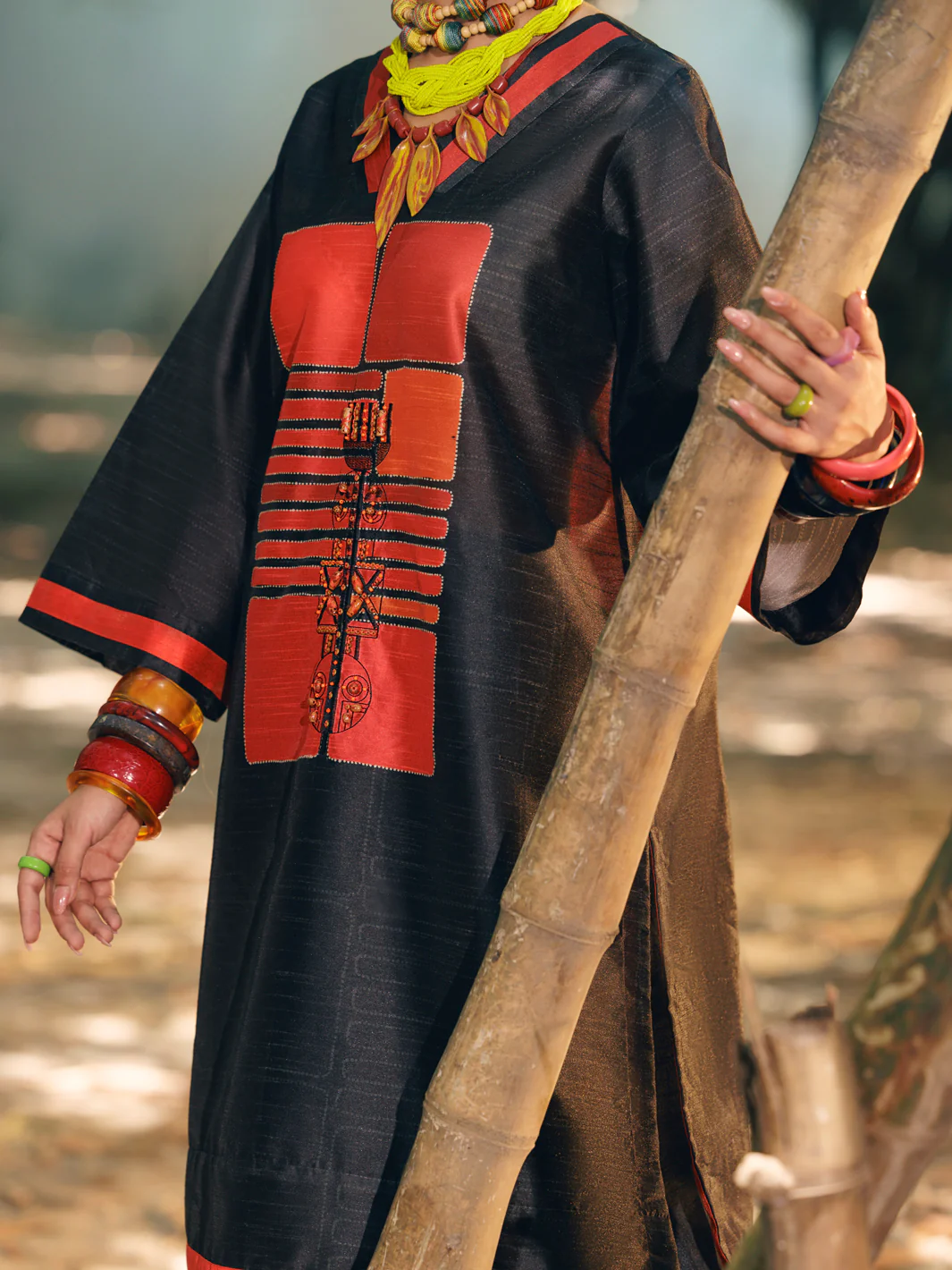 Black Raw Silk 2Pc Stitched - AWP-2PS-LKS-674 - Image 3