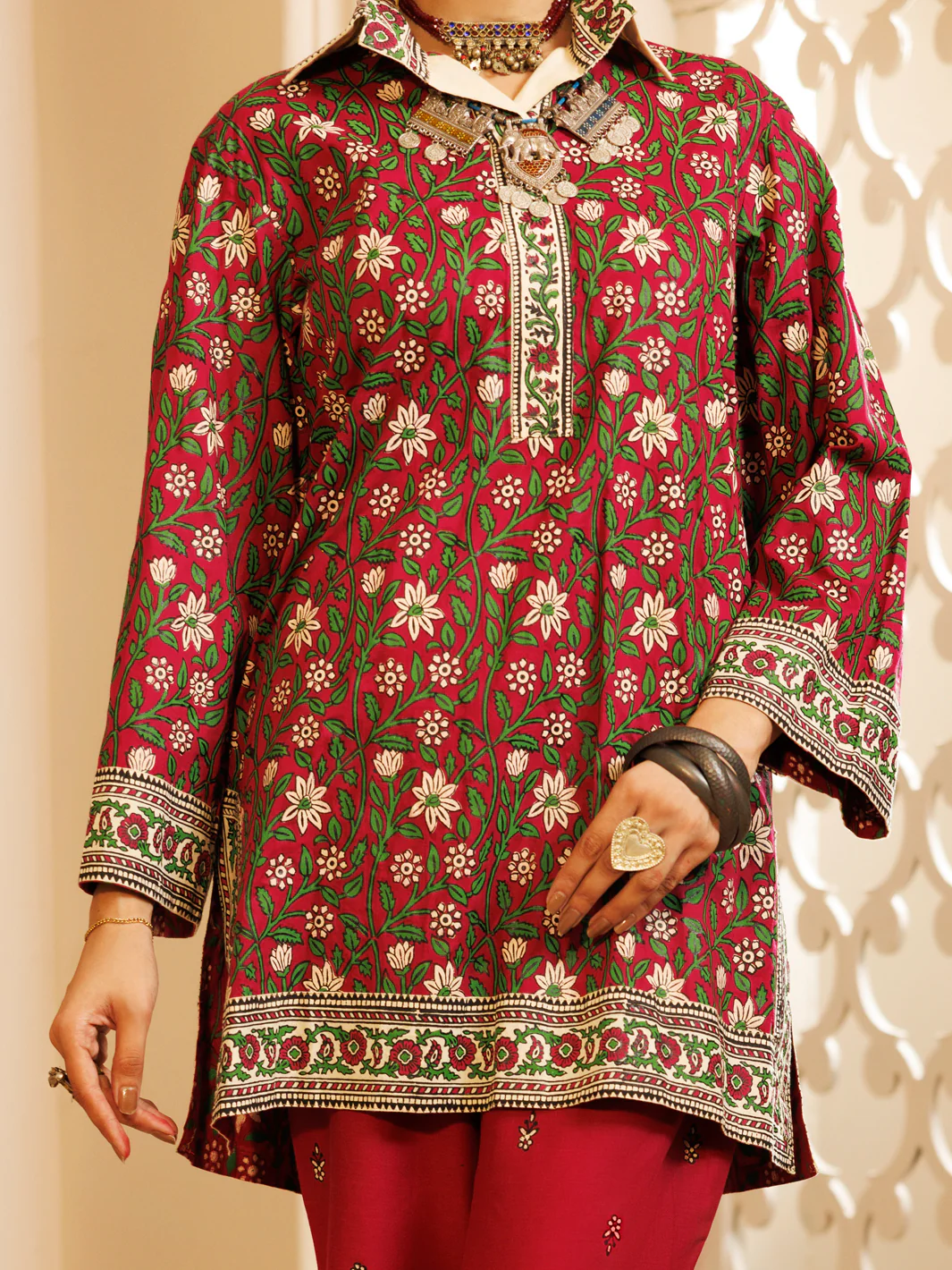 Fuchsia Cambric 2Pc Stitched - AWP-2PS-LKS-699 - Image 3