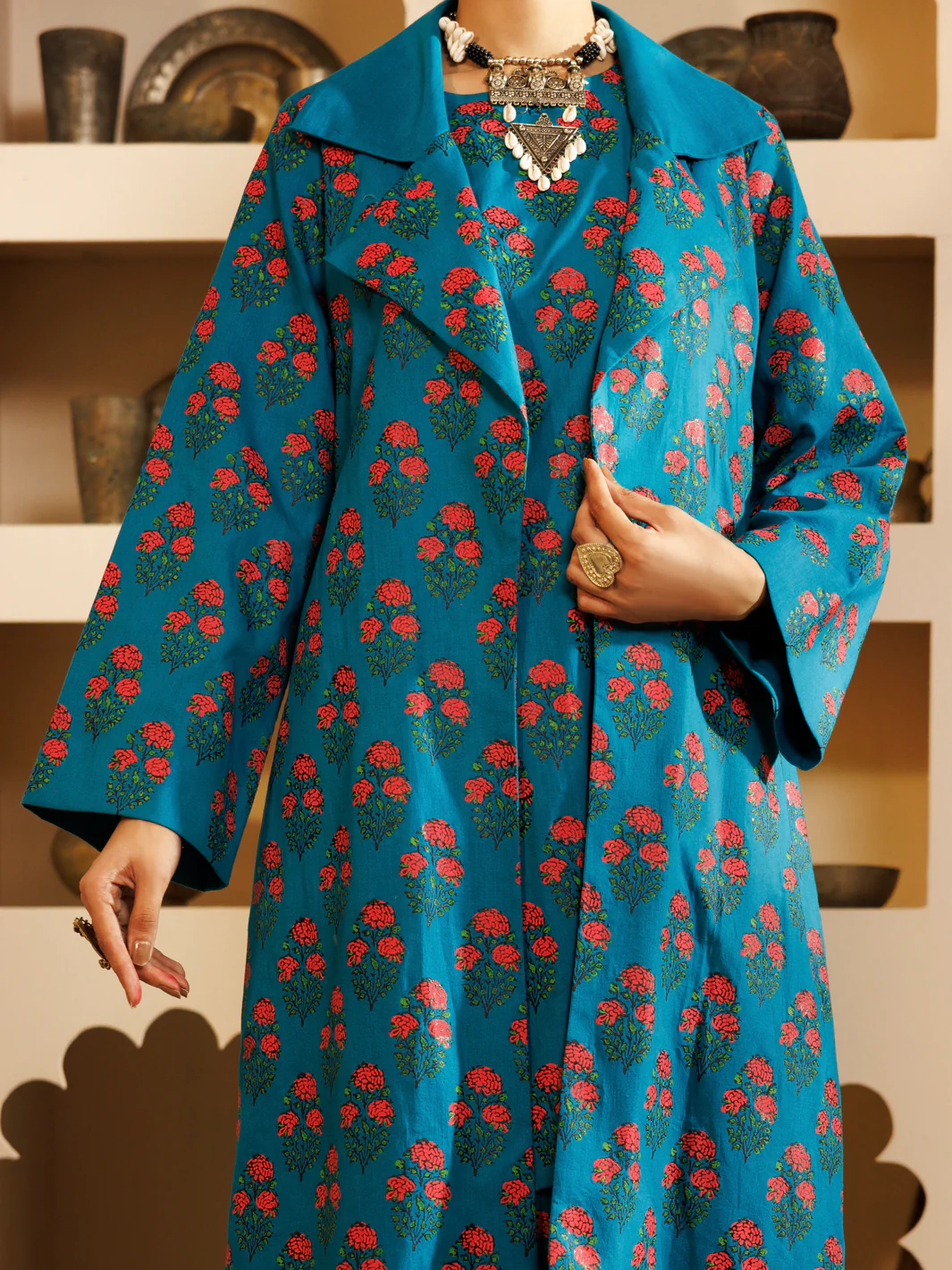 Teal Cambric 2Pc Stitched - AWP-2PS-LKS-701 - Image 3