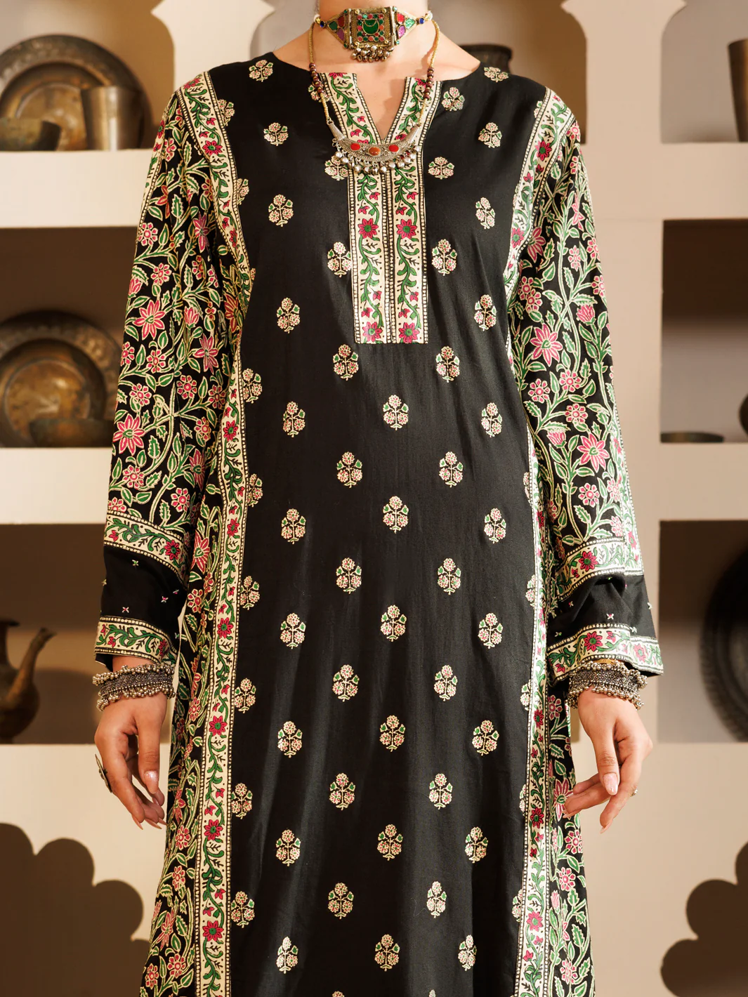 Black Jacquard 2Pc Stitched - AWP-2PS-LKS-703 - Image 3
