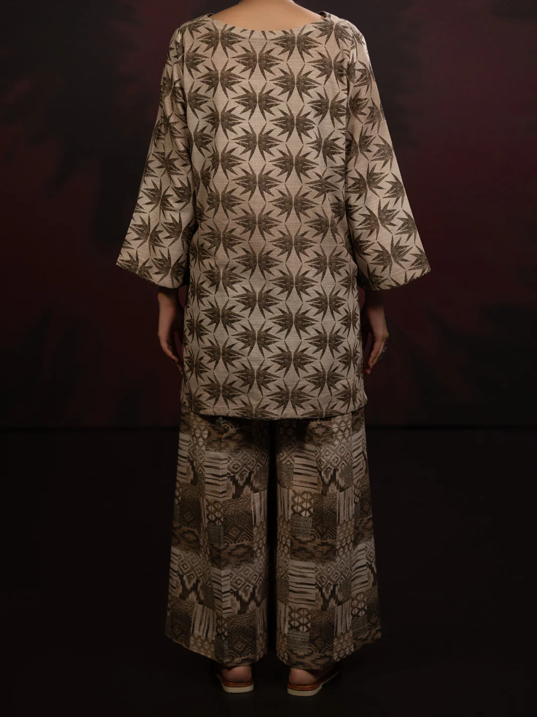 Beige Slub Khaddar 2Pc Stitched - AWP-2PS-LKS-815 - Image 2
