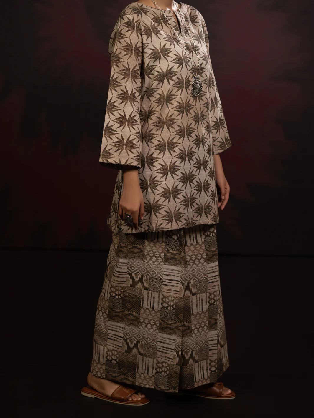 Beige Slub Khaddar 2Pc Stitched - AWP-2PS-LKS-815 - Image 5