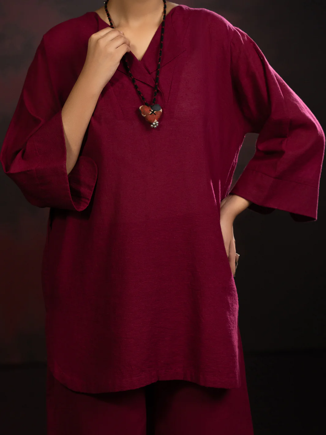 Maroon Karandi 2Pc Stitched - AWP-2PS-LKS-818 - Image 4