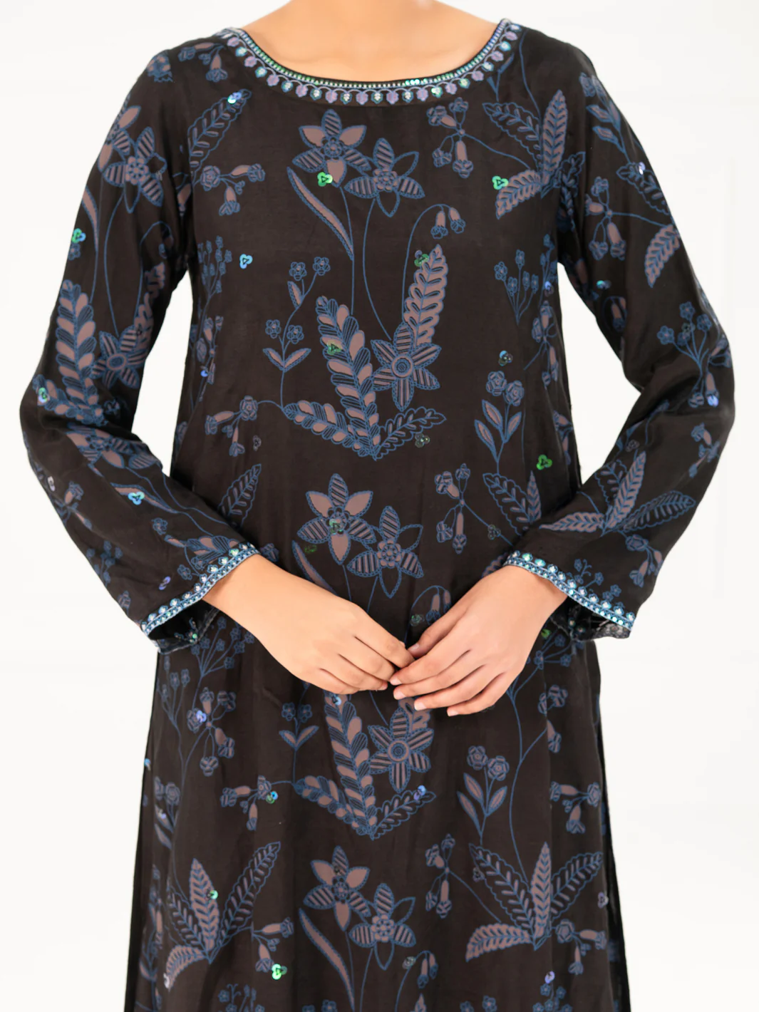 Black Viscose 2Pc Stitched - AWP-2PS-LKS-825 - Image 3