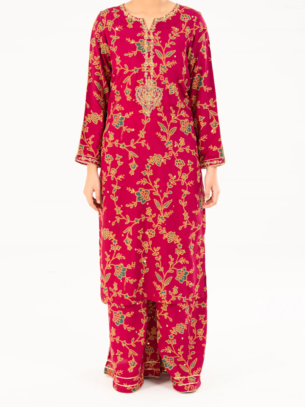 Fuchsia Viscose 2Pc Stitched - AWP-2PS-LKS-826 - Image 5