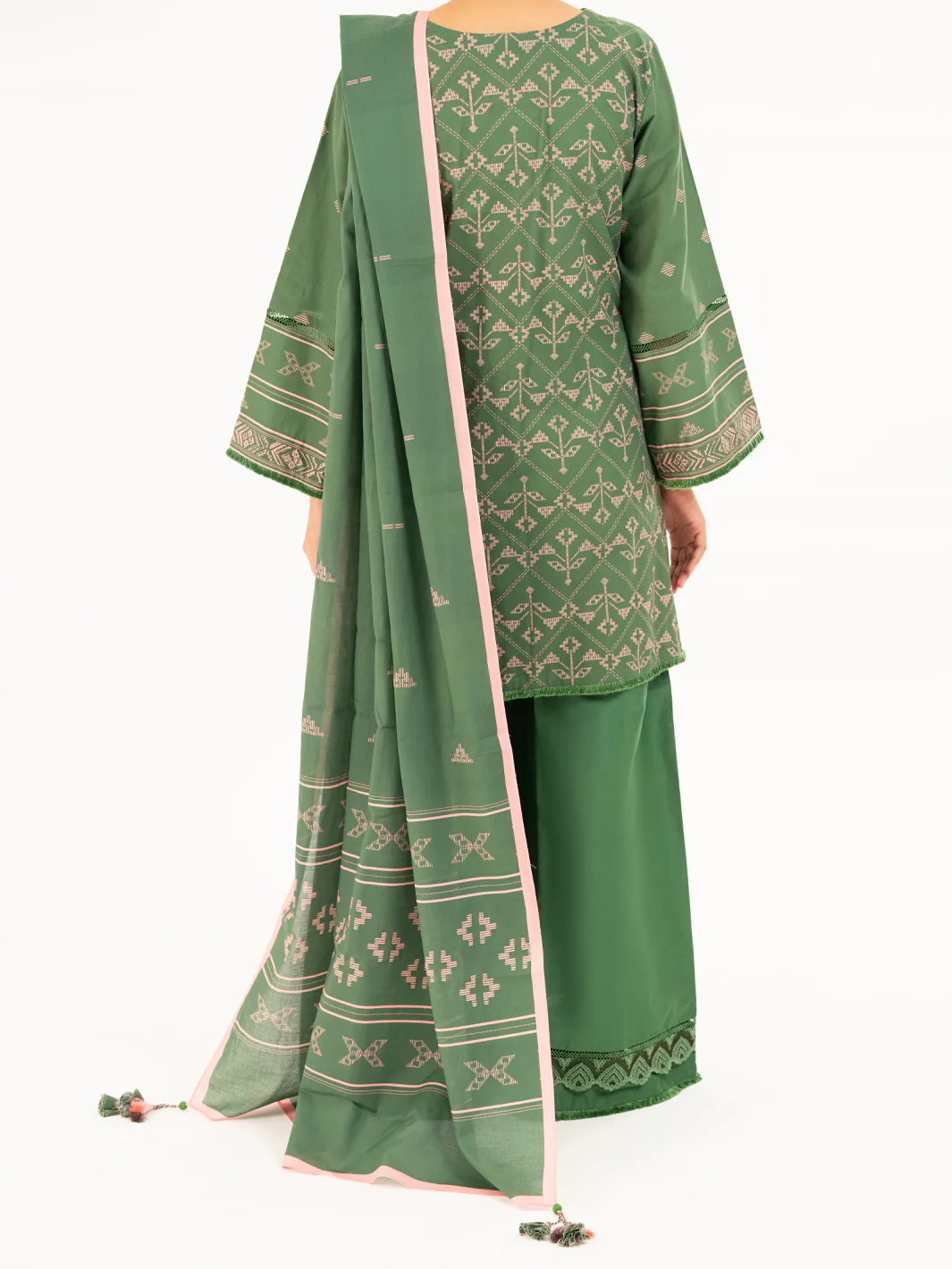 Green Cambric 2Pc Unstitched - AWP-2PS-SLKD-UN-835 - Image 2