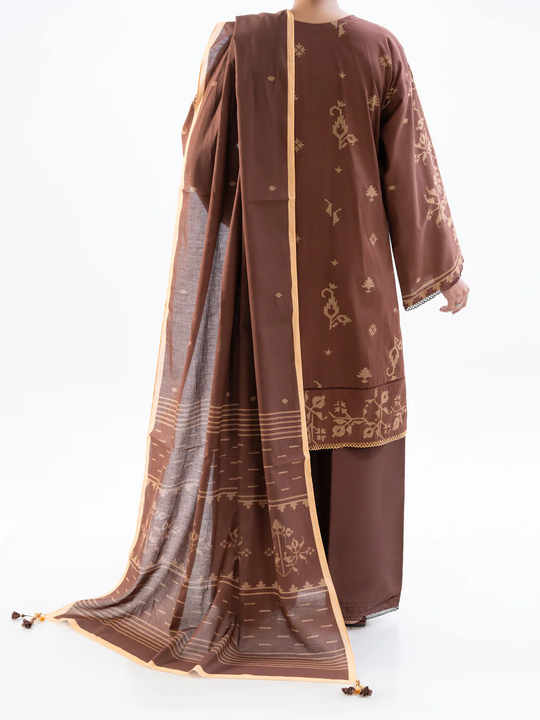 Brown Cambric 2Pc Unstitched - AWP-2PS-SLKD-UN-836 - Image 2