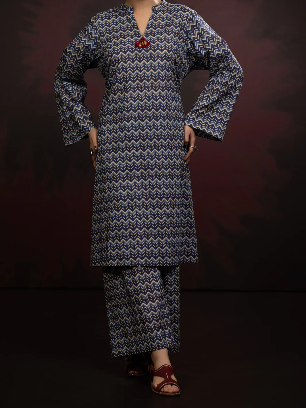 Blue Cambric Co-ord Set - AWP-2PS-SLKS-806