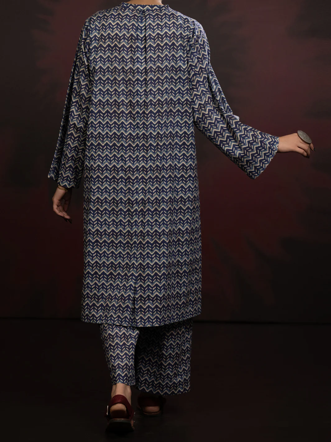 Blue Cambric Co-ord Set - AWP-2PS-SLKS-806 - Image 2