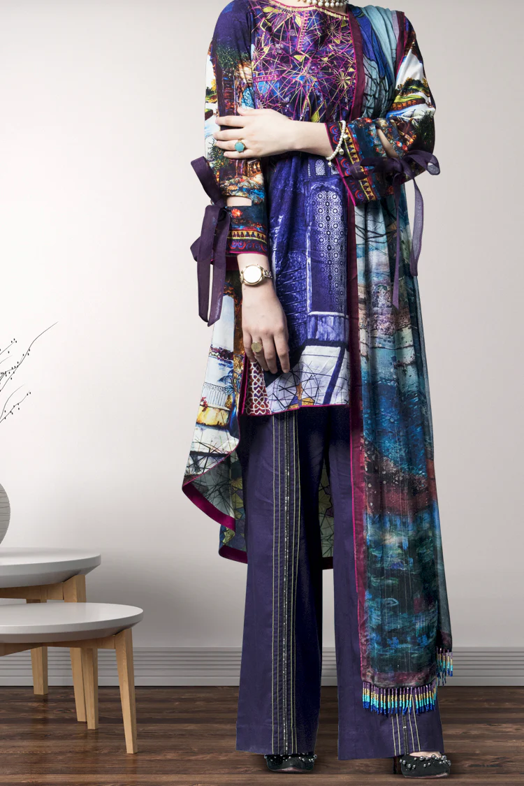Purple 3Pc Stitched - AWP-3PS-174
