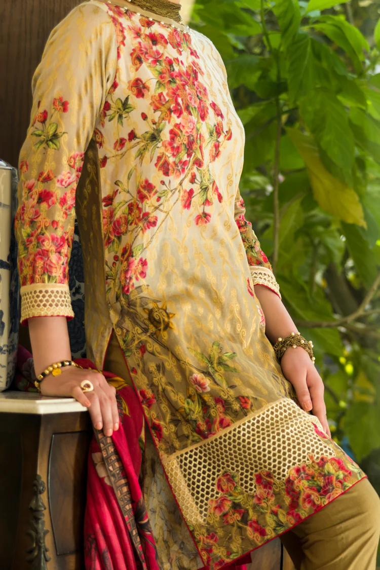 Red Jacquard 3Pc Stitched - AWP-3PS-186 - Image 2