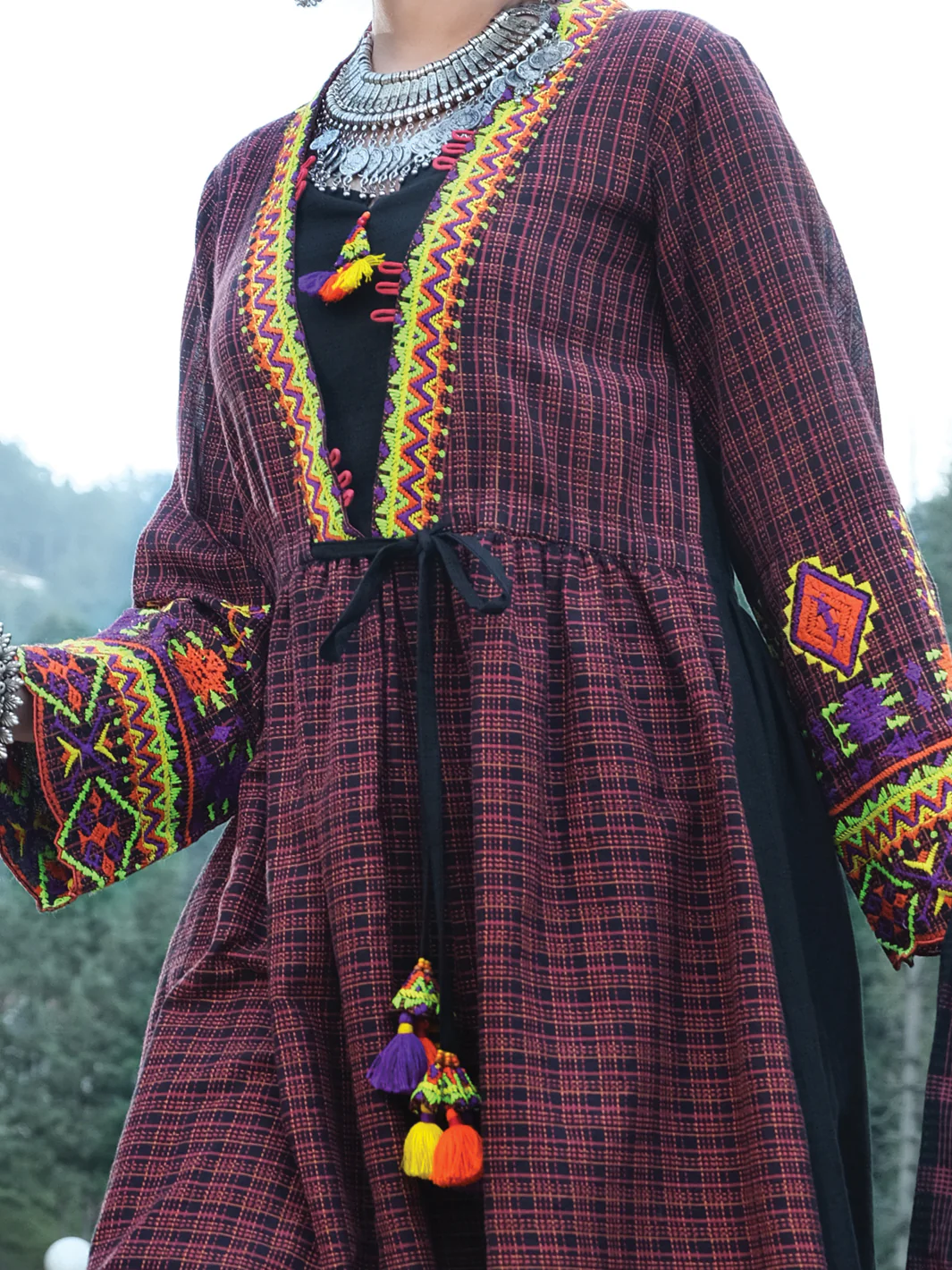 Red Yarn-Dyed 3Pc Stitched - AWP-3PS-276/S - Image 2