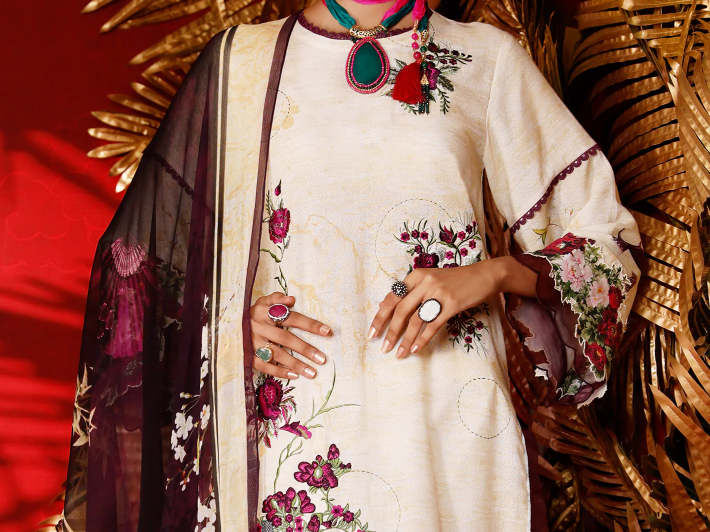 Beige Karandi 3Pc Stitched - AWP-3PS-279 - Image 3