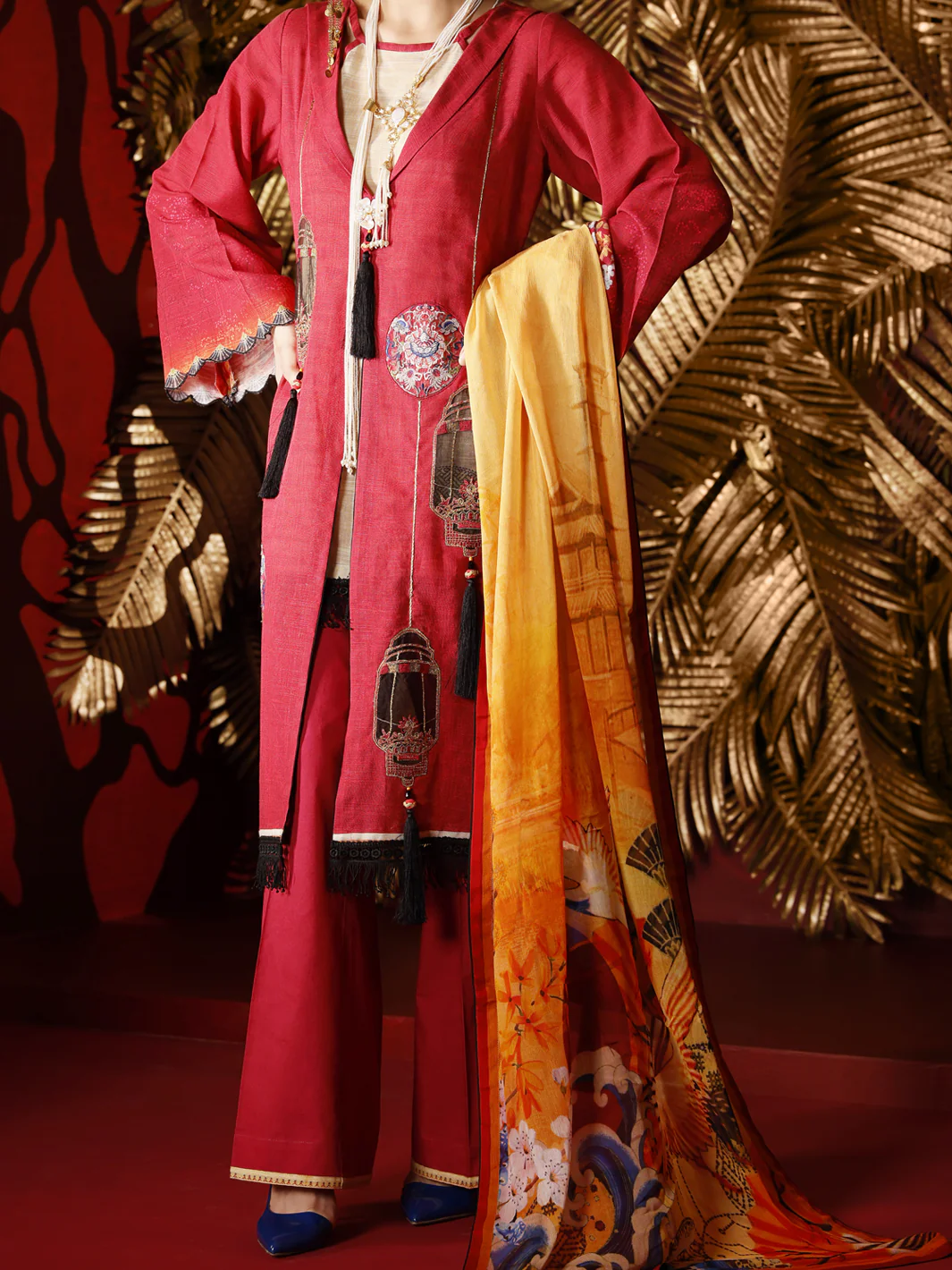 Maroon Khaddar 3Pc Stitched - AWP-3PS-282
