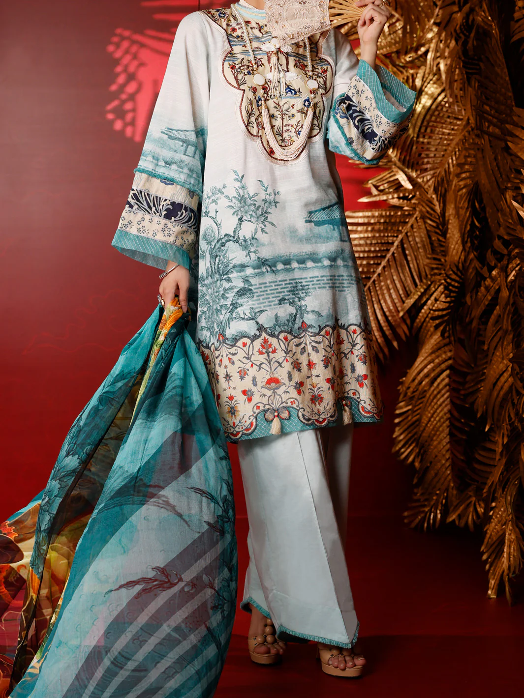 Aqua Khaddar 3Pc Stitched - AWP-3PS-284