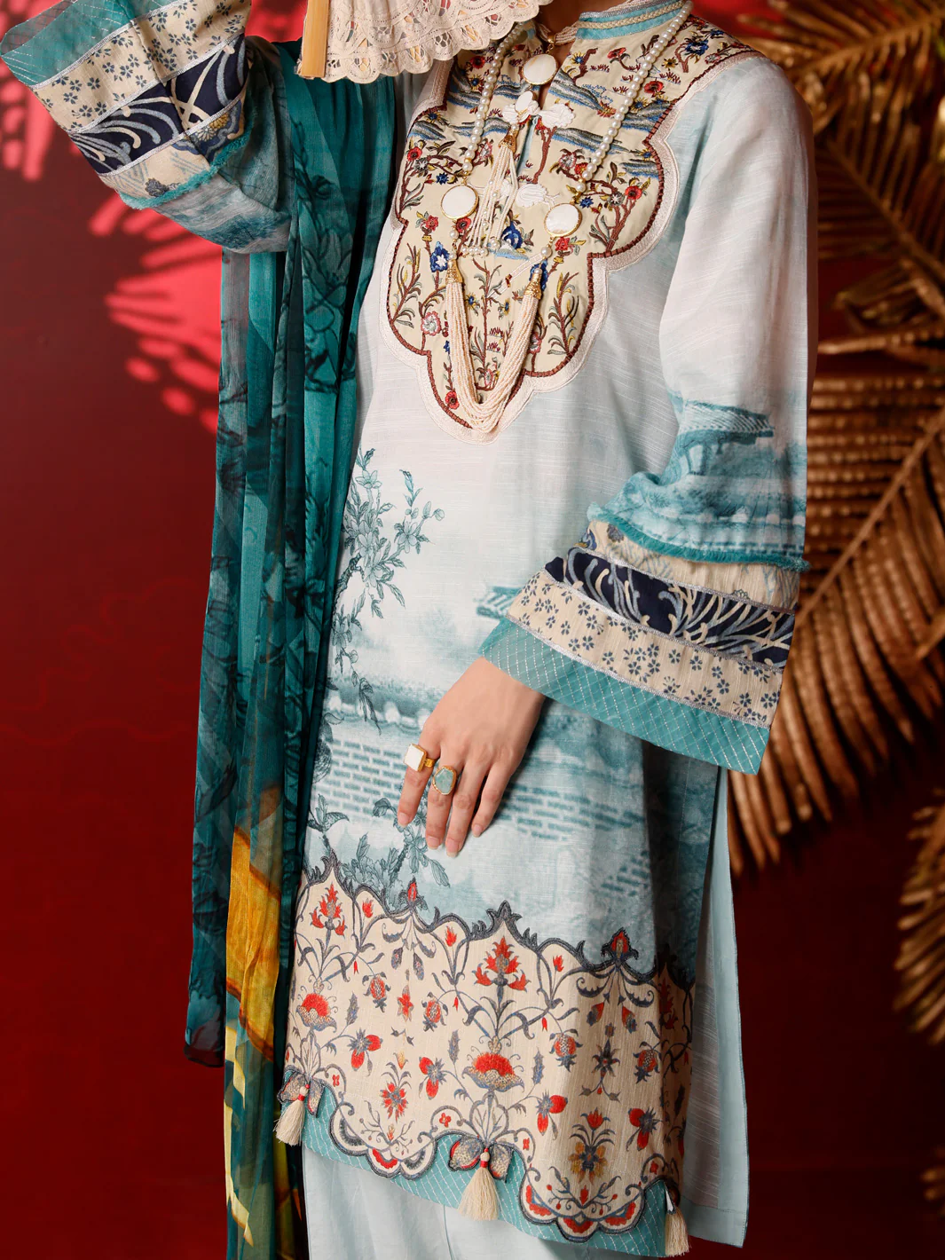 Aqua Khaddar 3Pc Stitched - AWP-3PS-284 - Image 2