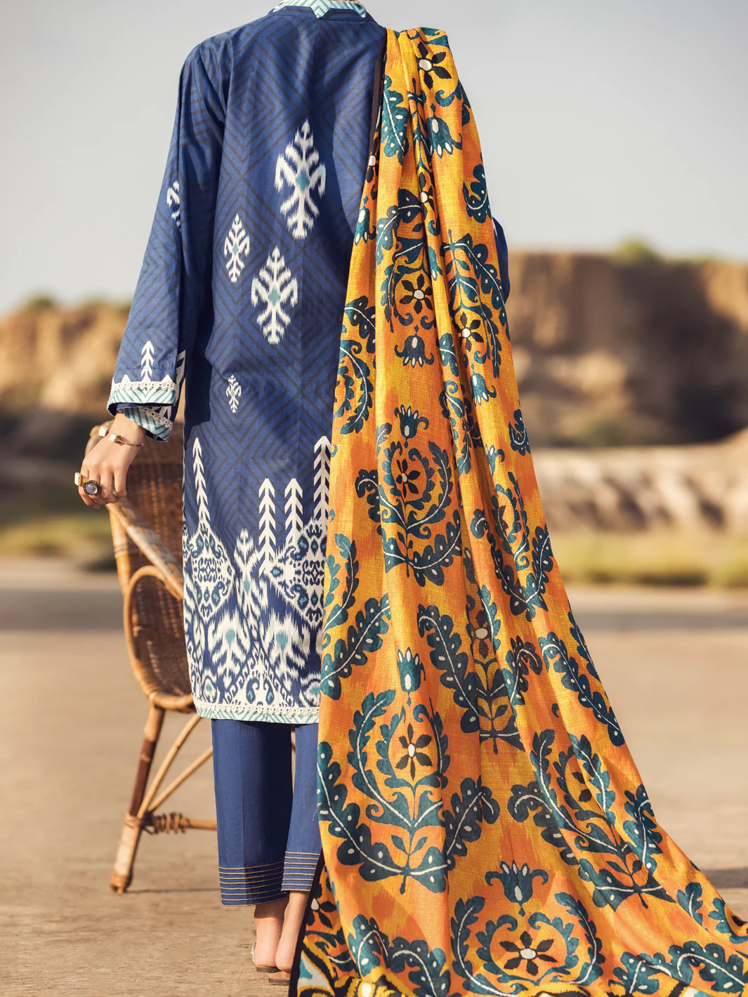 Blue Cambric 3Pc Stitched - AWP-3PS-324 - Image 2