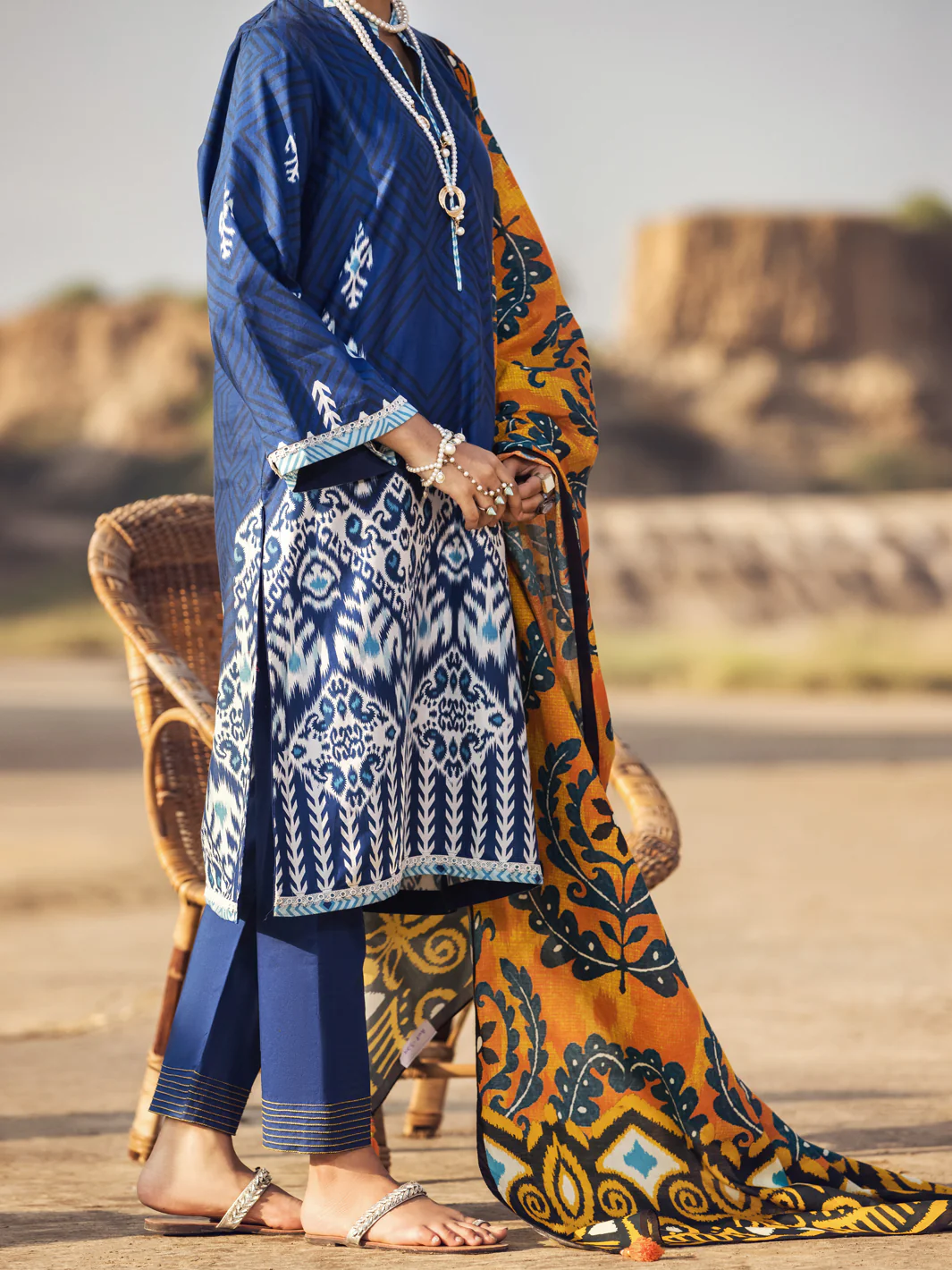 Blue Cambric 3Pc Stitched - AWP-3PS-324 - Image 6