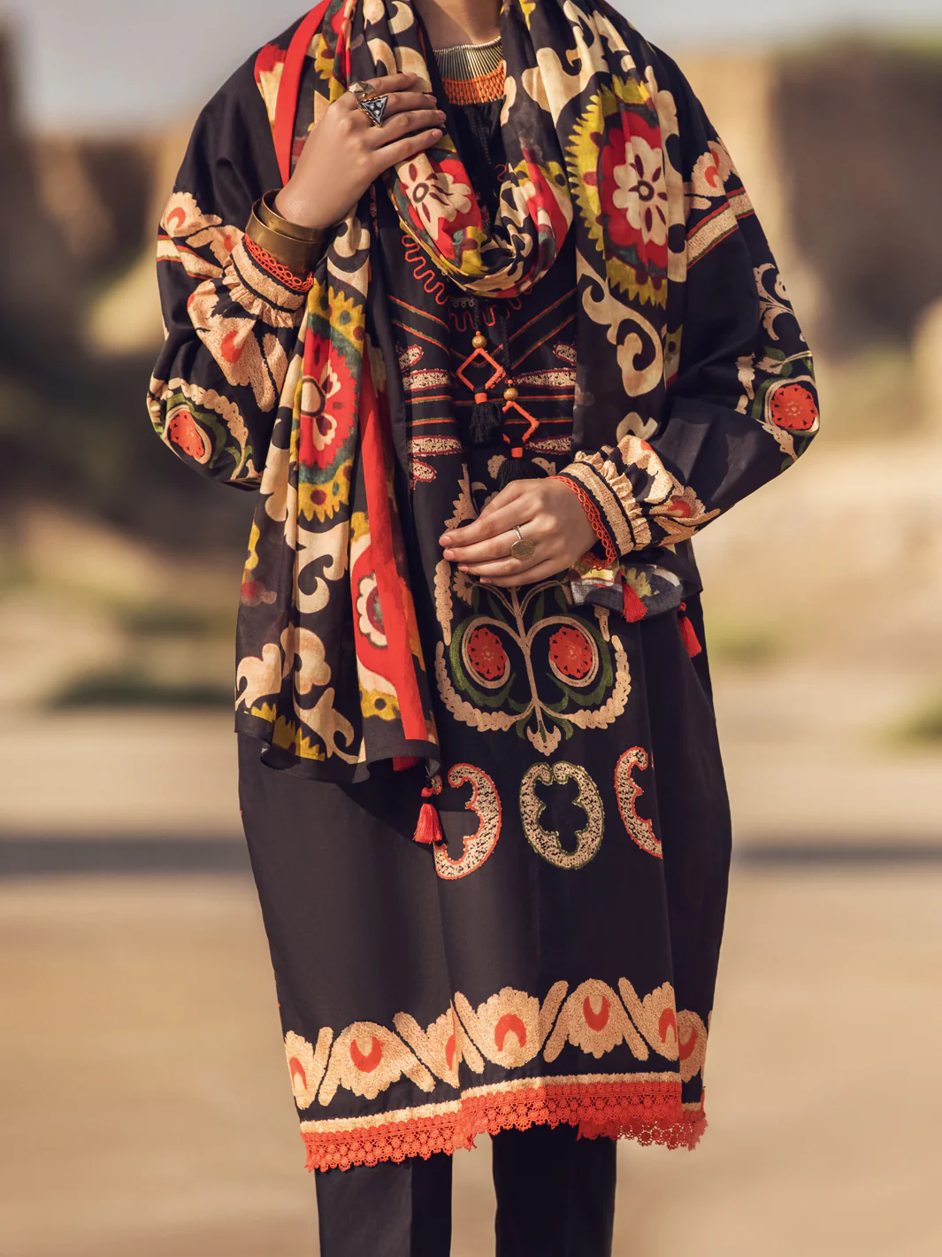 Black Cambric 3Pc Stitched - AWP-3PS-328 - Image 6