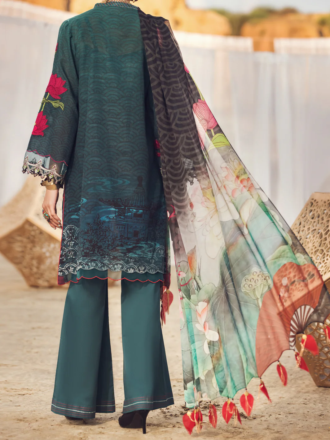 Teal Khaddar 3Pc Unstitched - AWP-3PS-341 - Image 2