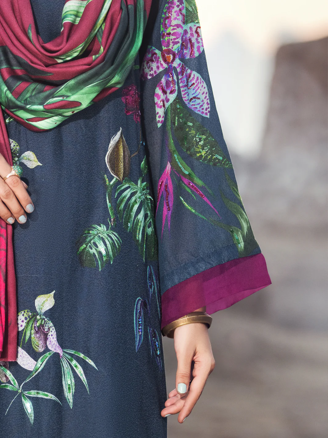 Navy Blue Karandi 3Pc Stitched - AWP-3PS-345 - Image 3