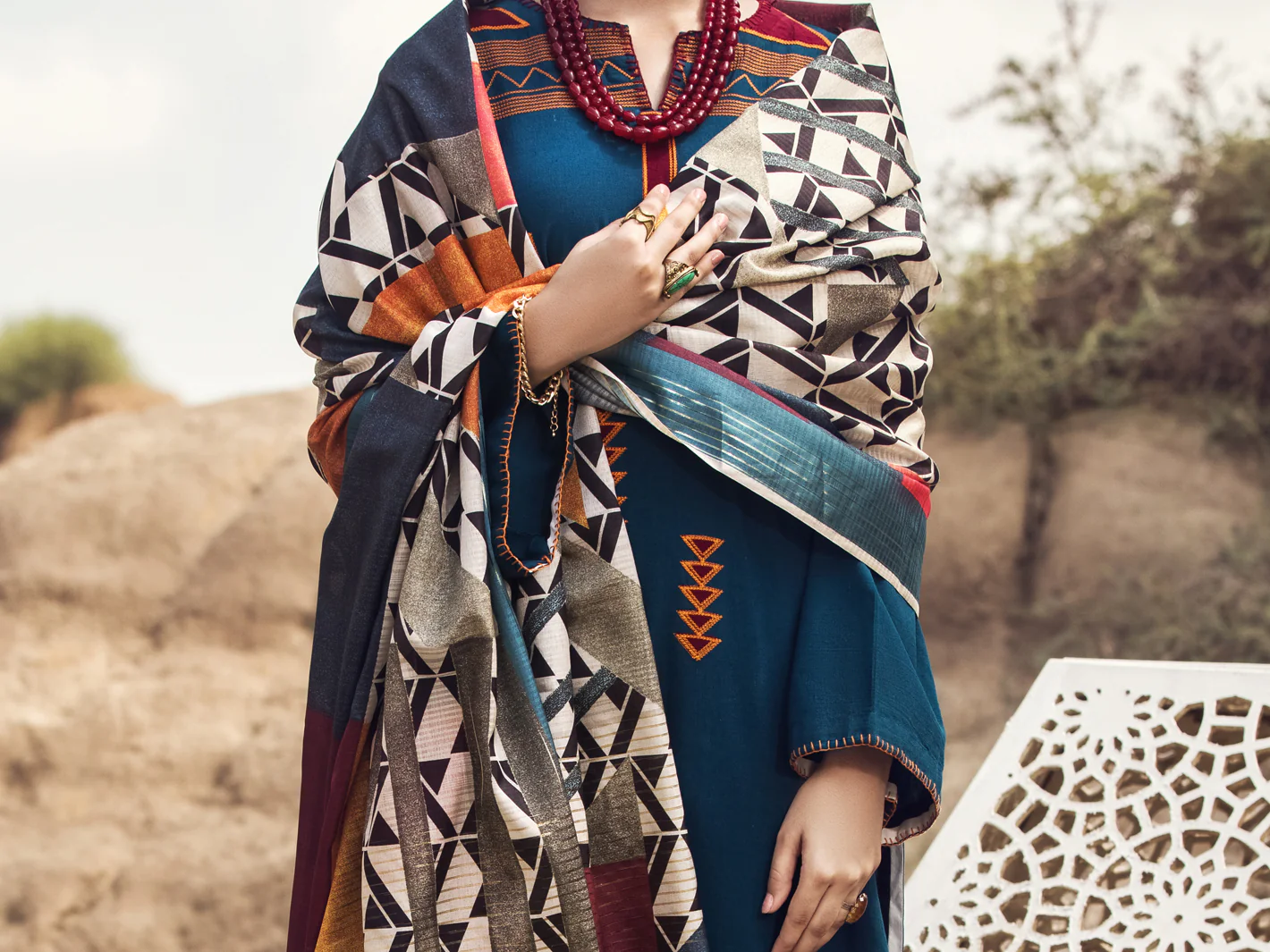 Blue Karandi 3Pc Stitched - AWP-3PS-351 - Image 3