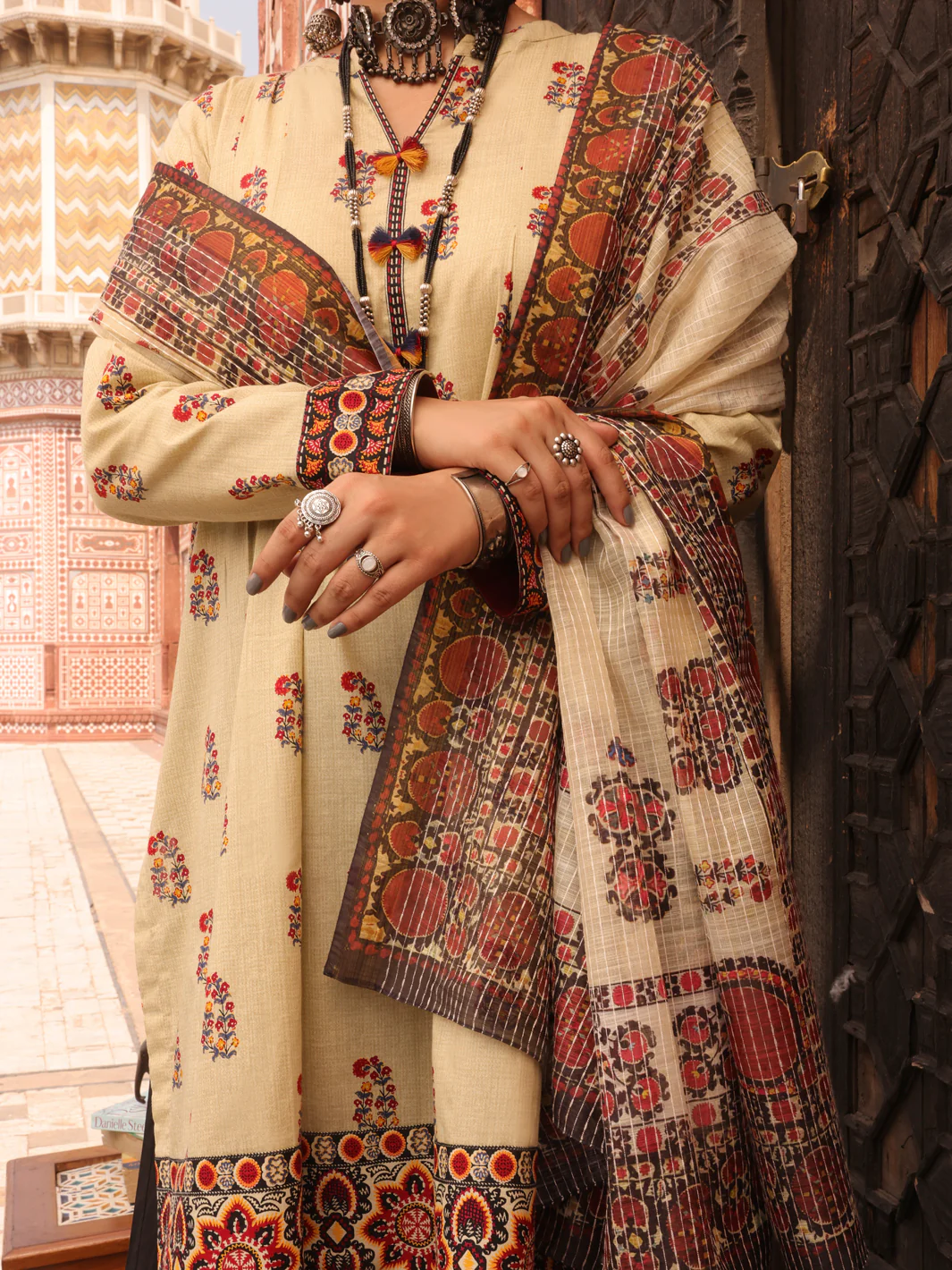 Ivory Cambric 3Pc Stitched - AWP-3PS-409 - Image 4