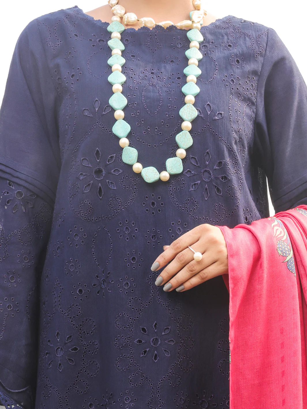 Blue Khaddar Unstitched 3Pc - AWP-3PS-416 - Image 3