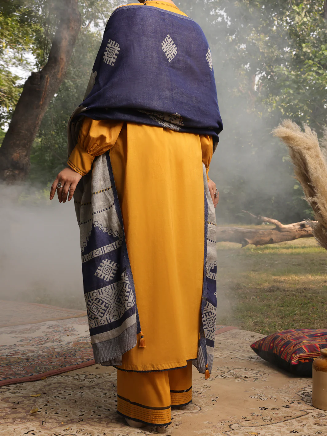 Mustard Cambric Unstitched 3Pc - AWP-3PS-422 - Image 2