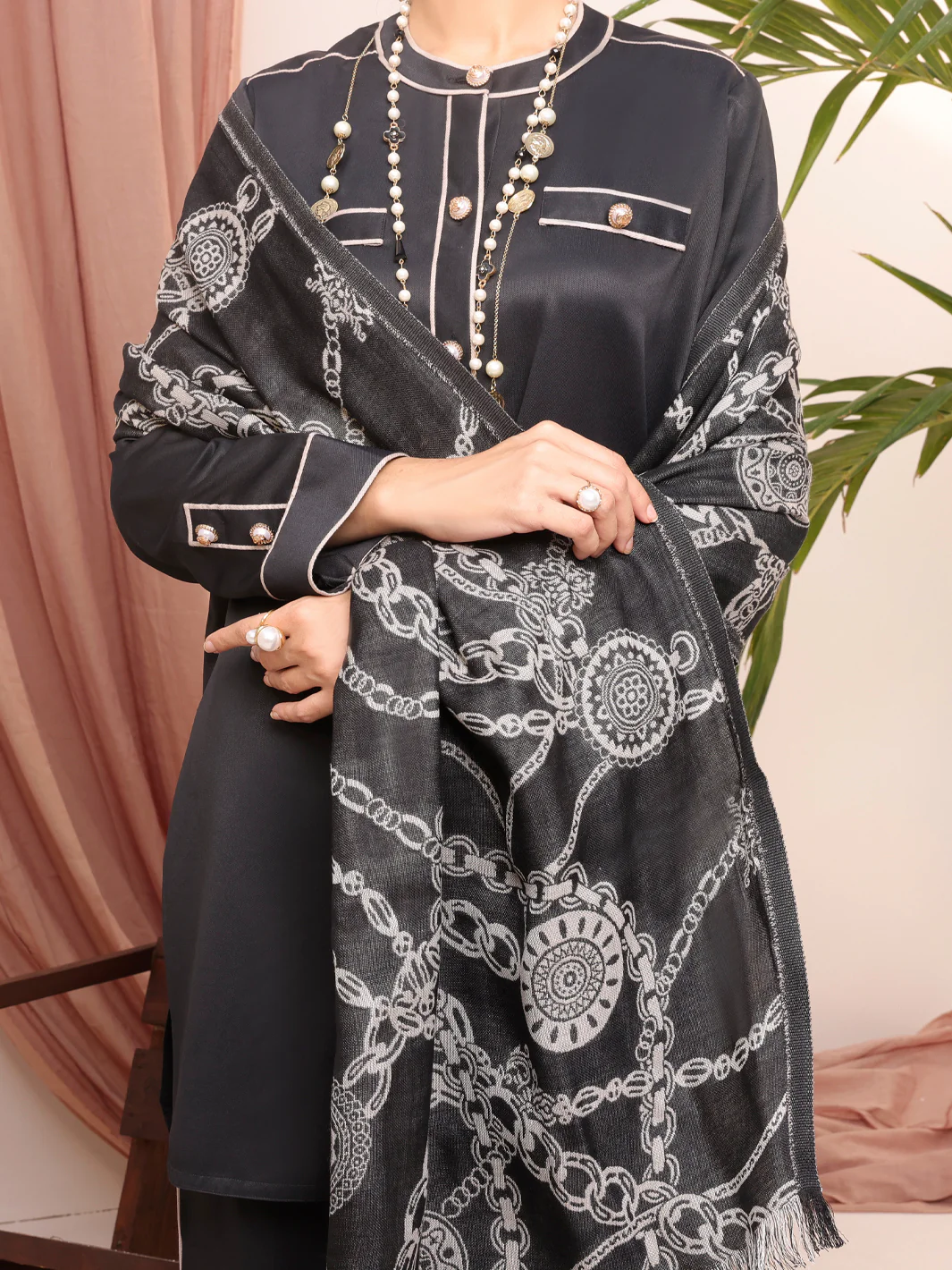 Black Twill 3Pc Stitched - AWP-3PS-432 - Image 5