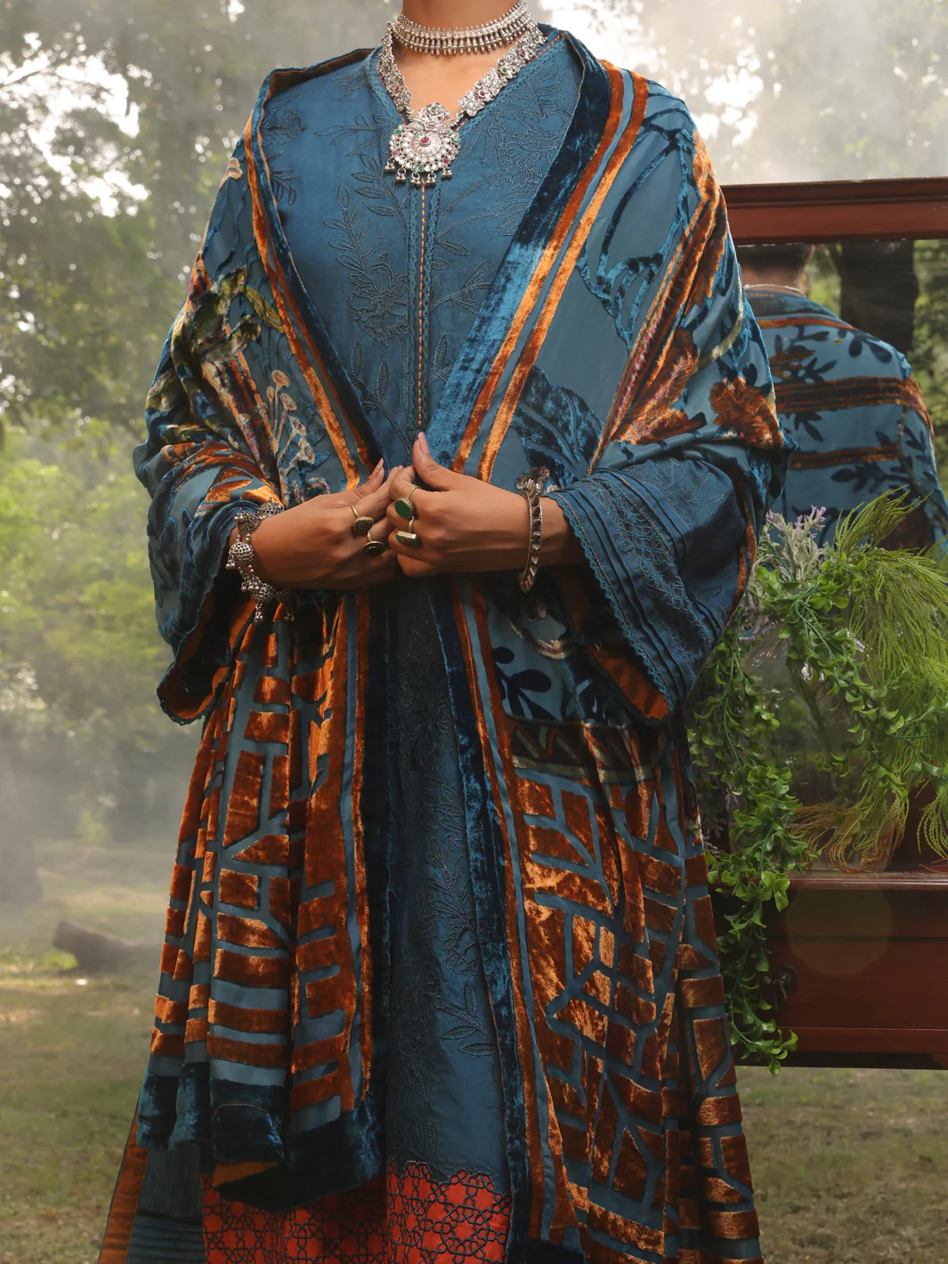 Blue Slub Viscose 3Pc Stitched - AWP-3PS-438 - Image 4