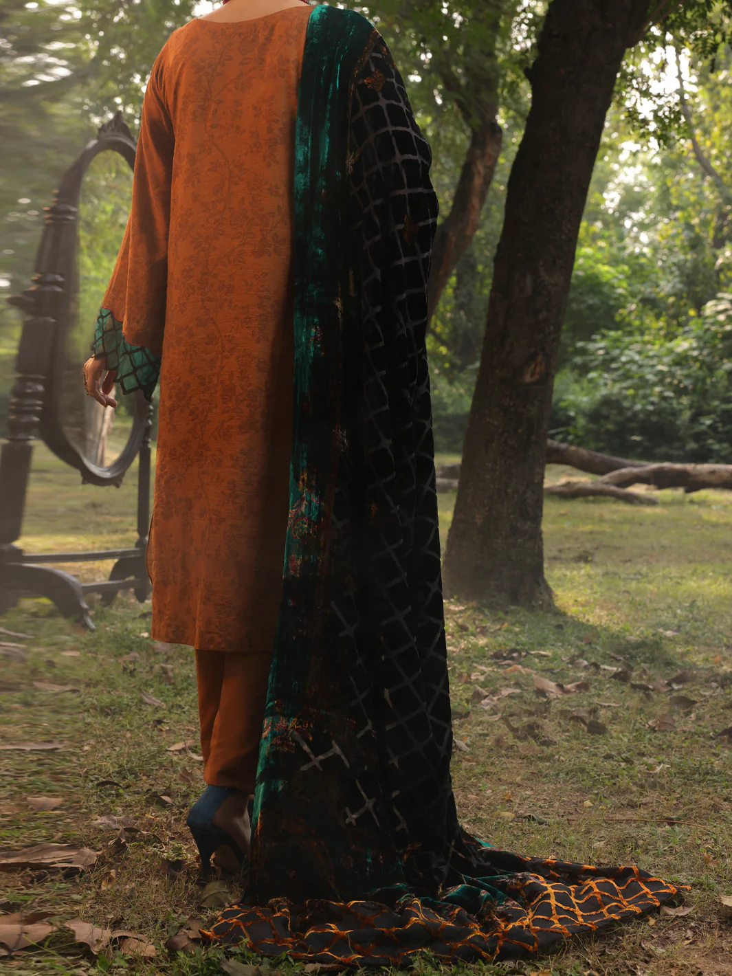 Mustard Slub Viscose Stitched 3Pc - AWP-3PS-440 - Image 2