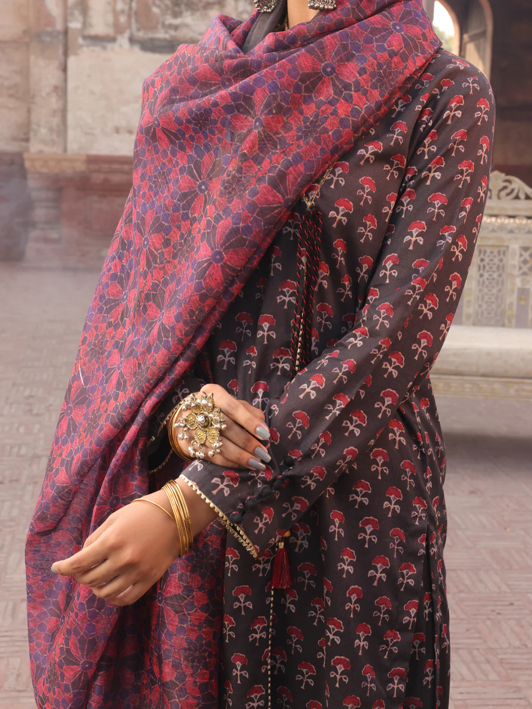Purple Cambric Stitched 3Pc - AWP-3PS-504 - Image 3