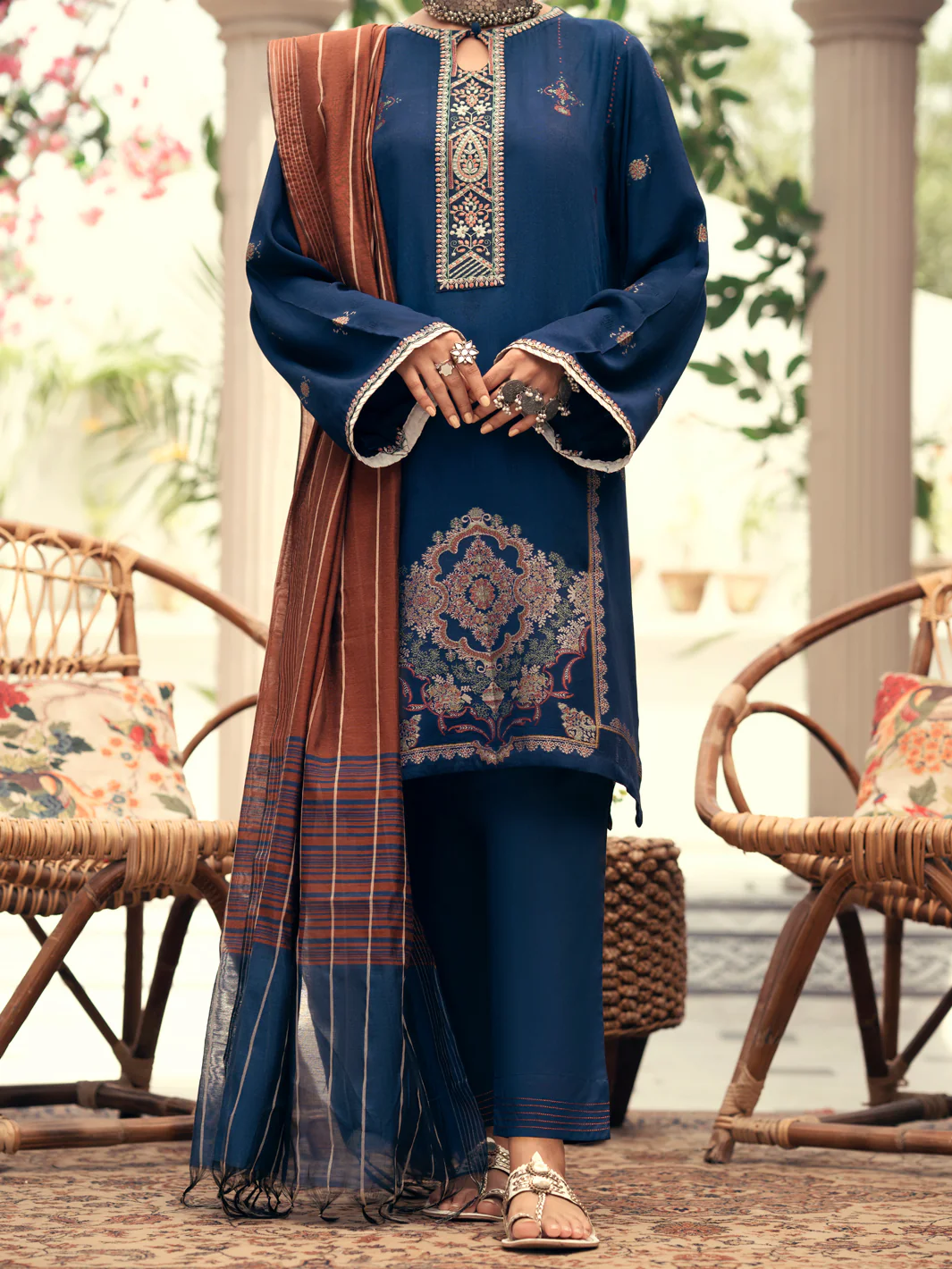 Navy Blue 3Pc Stitched - AWP-3PS-558